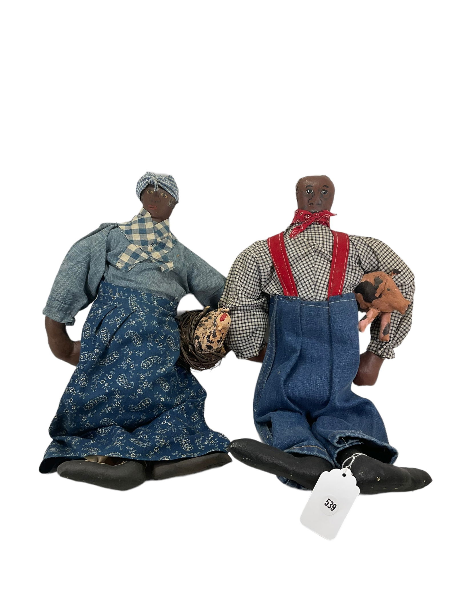 Lot of 2 Folk Art Dolls (1 of 6)