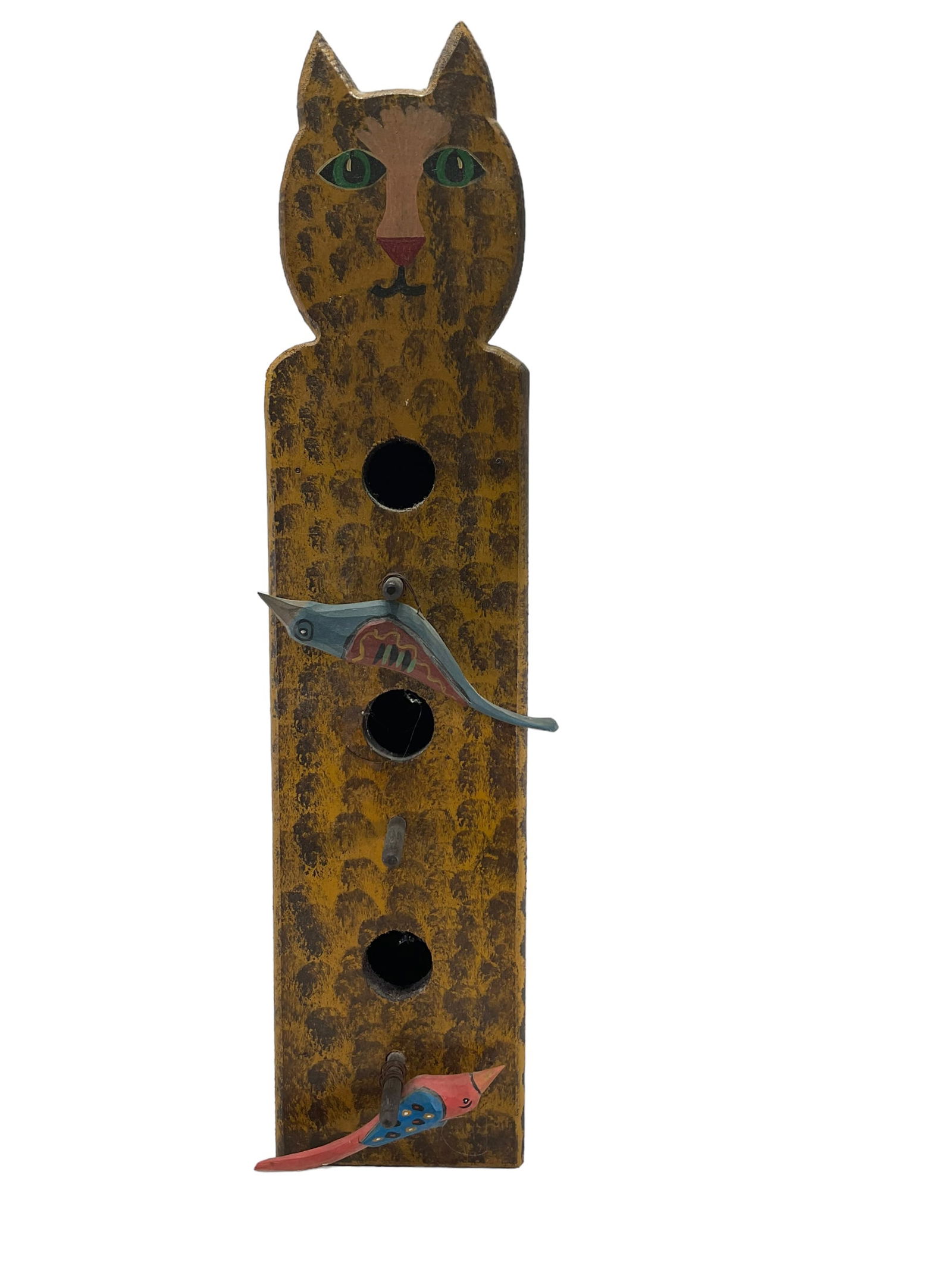 Folk Art Cat Birdhouse (1 of 3)
