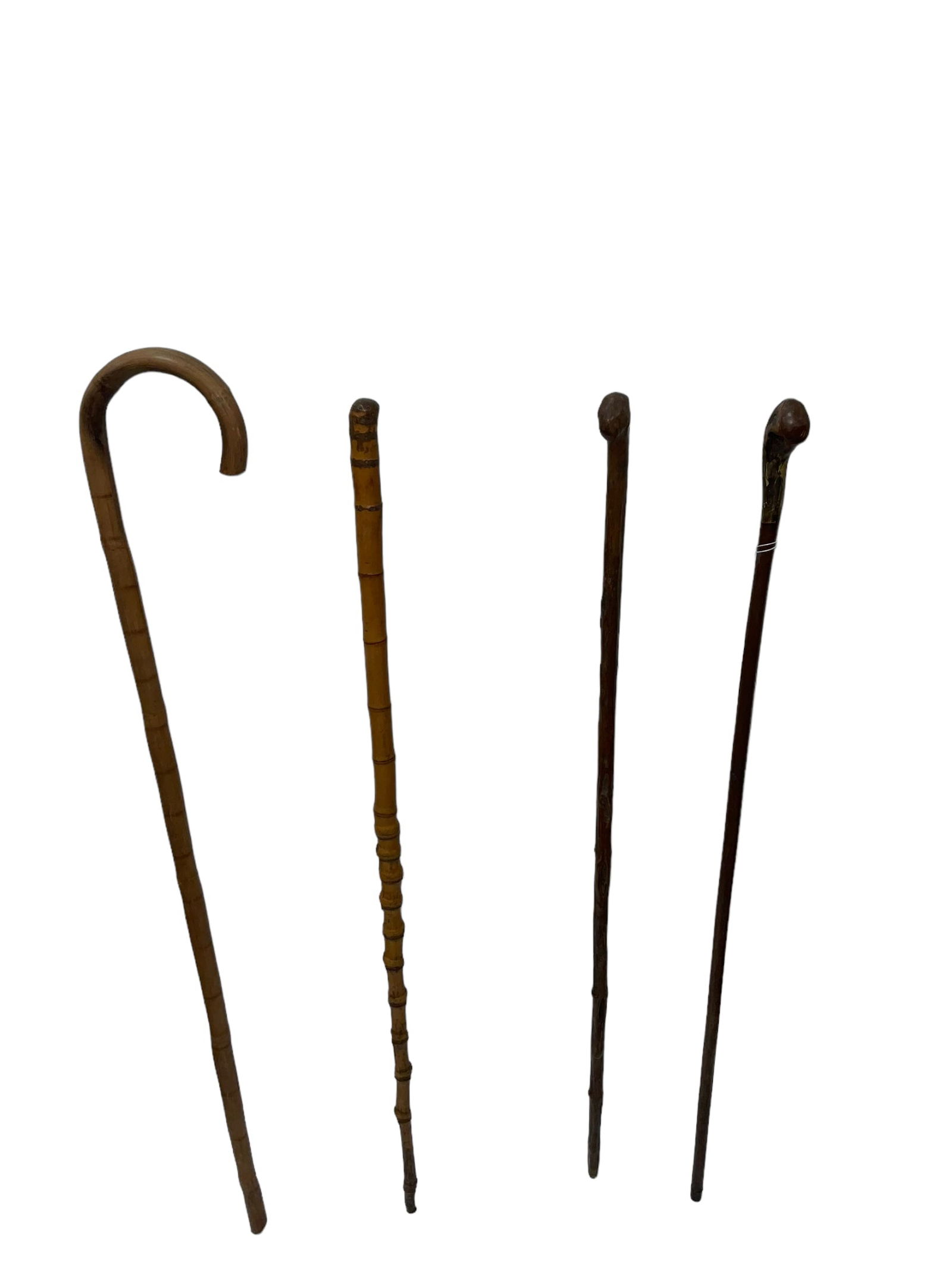 Lot of 4 Carved Wood Walking Sticks (1 of 13)