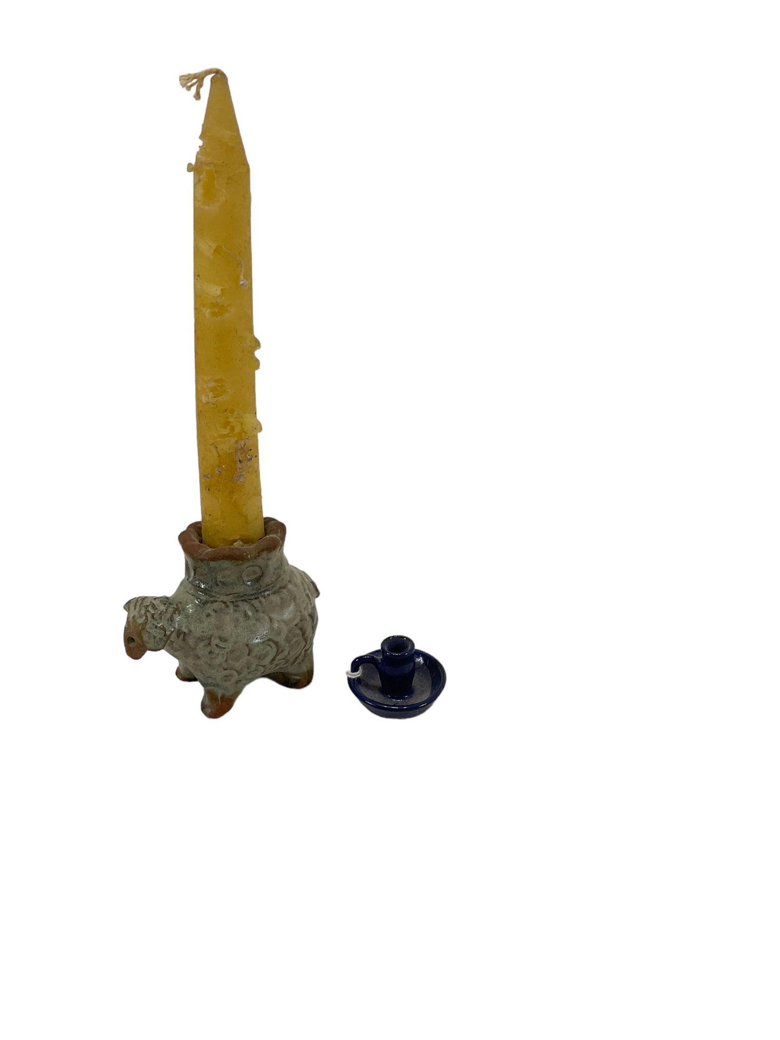 Lot of 2 Small Pottery Candle Holders (1 of 6)