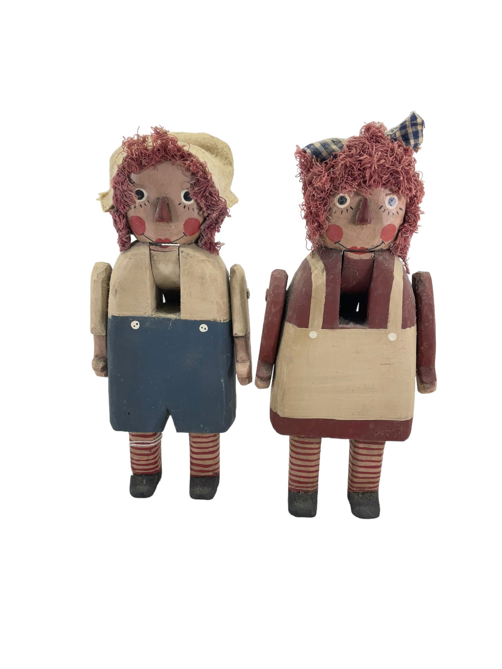 Pair of Mary Myers Raggedy Ann & Andy Folk Art Dolls (1 of 6)