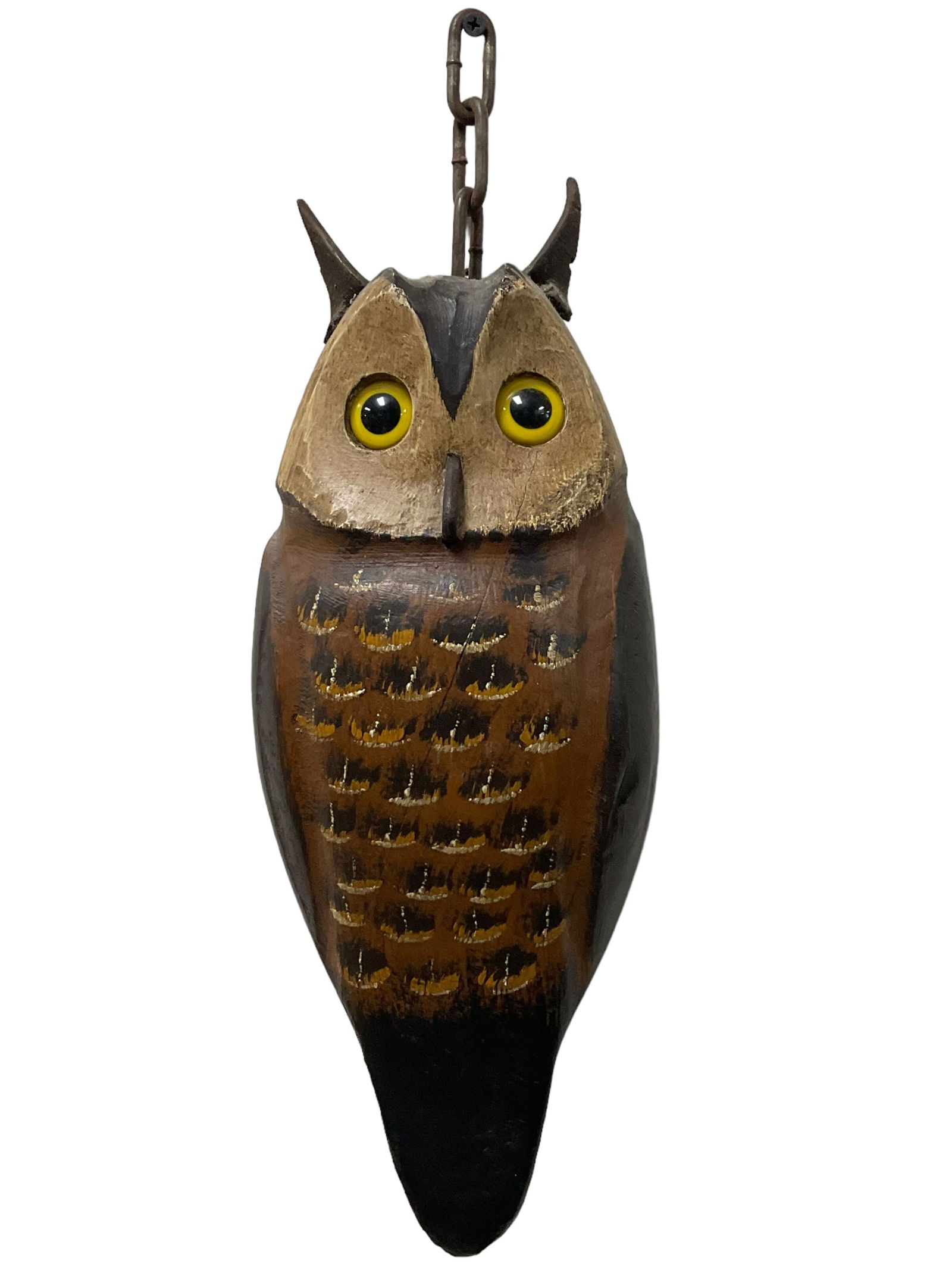 Folk Art Wood Carved Owl Hanger (1 of 3)