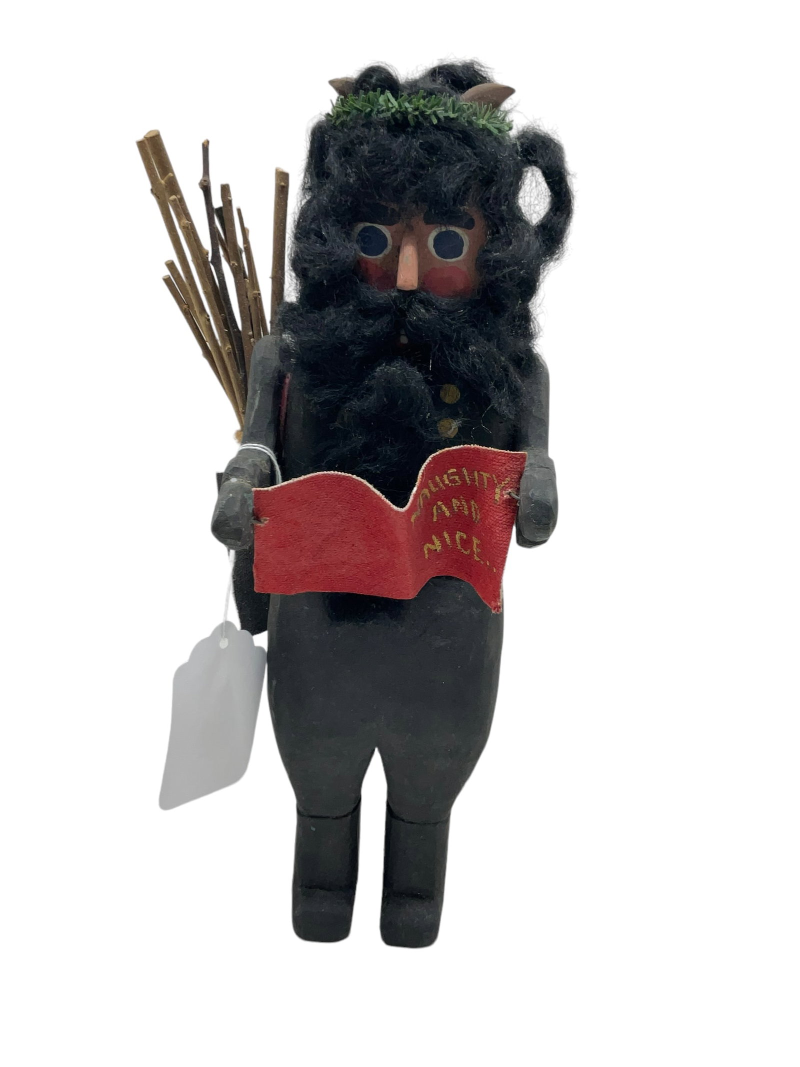 Mary Myers "Krampus" Wood Carved Folk Art Figure: Mary Myers "Krampus" Wood Carved Folk Art Figure. Measures 13" tall and is signed "98 Mary Myers #1" on back