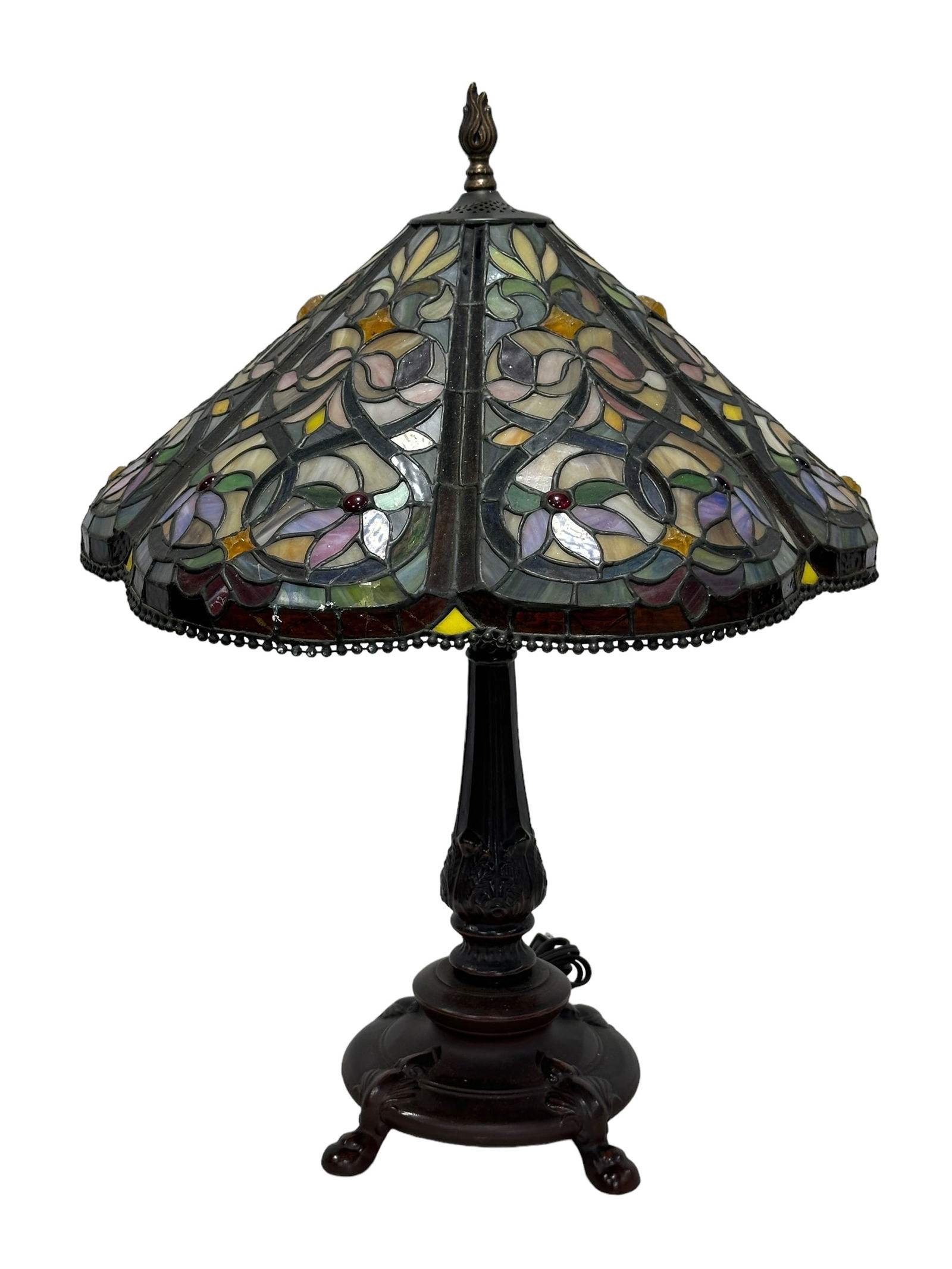 Tiffany Style Stained Glass Table Lamp (1 of 6)