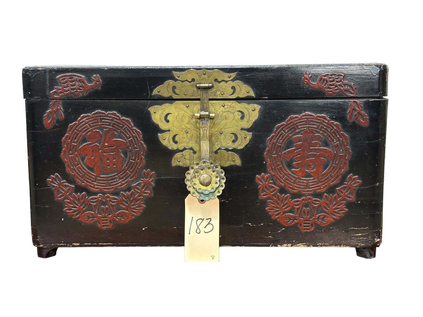 Antique Korean Paulownia Wood Wedding Chest (1 of 10)