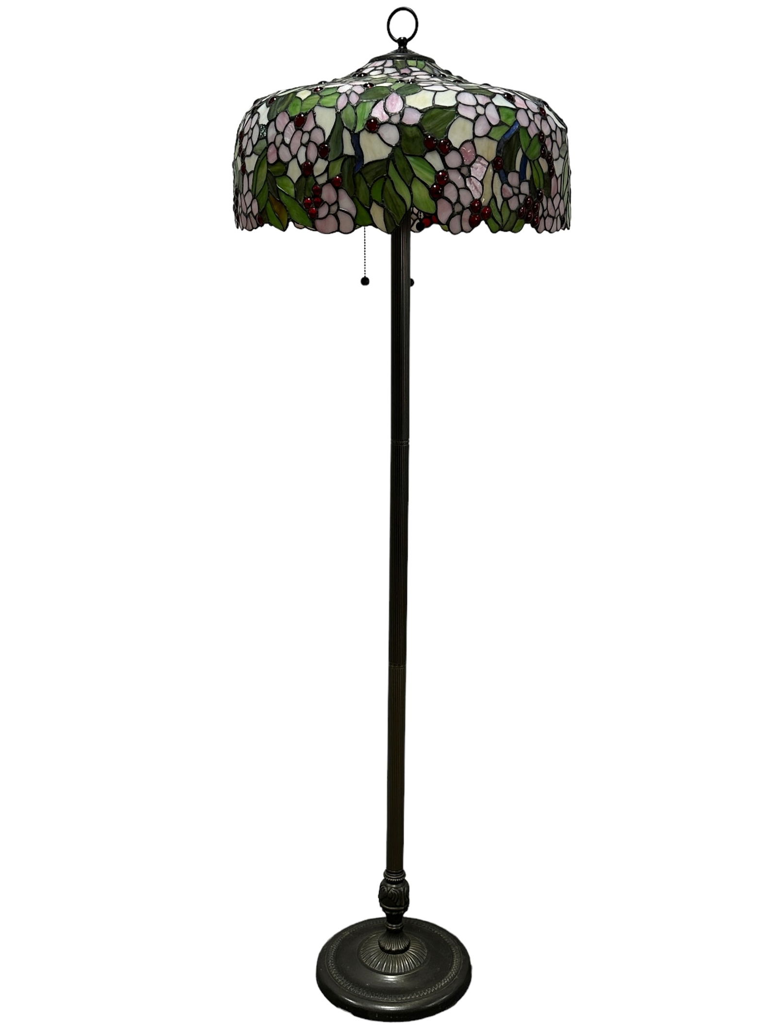 Tiffany Style Stained Glass Jeweled Floor Lamp (1 of 4)