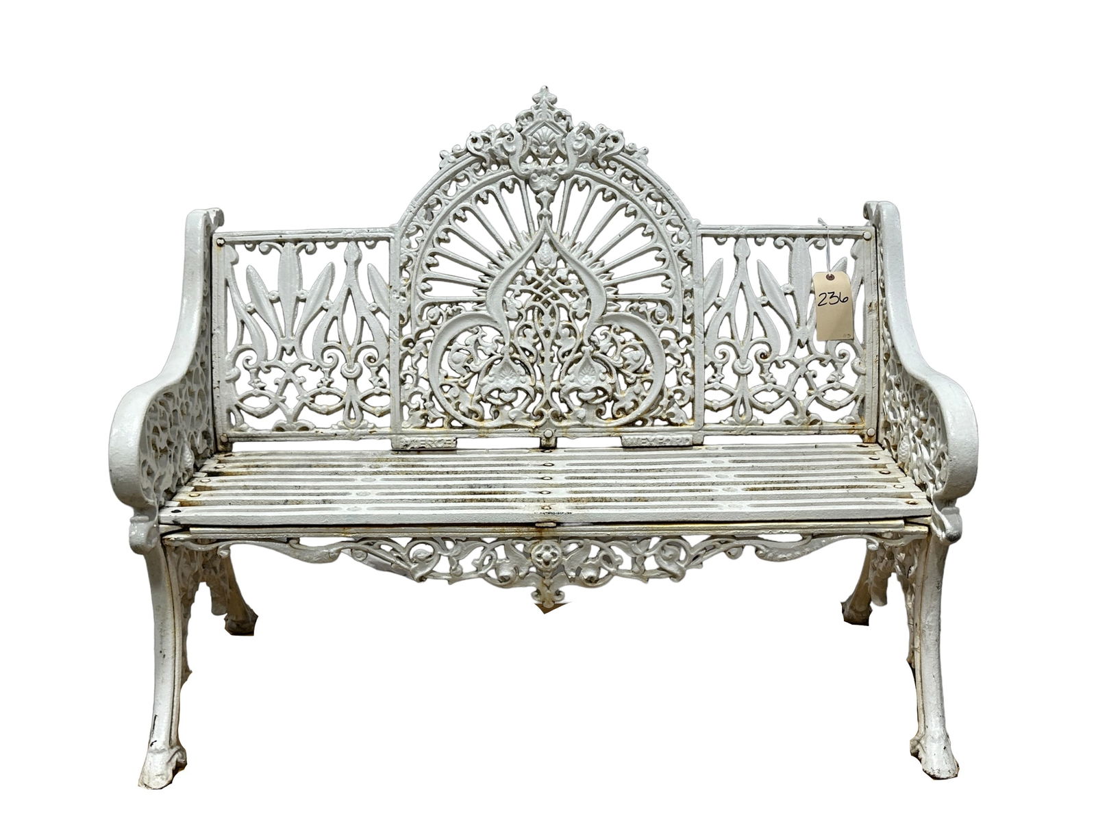 White Cast Iron Bench (1 of 6)