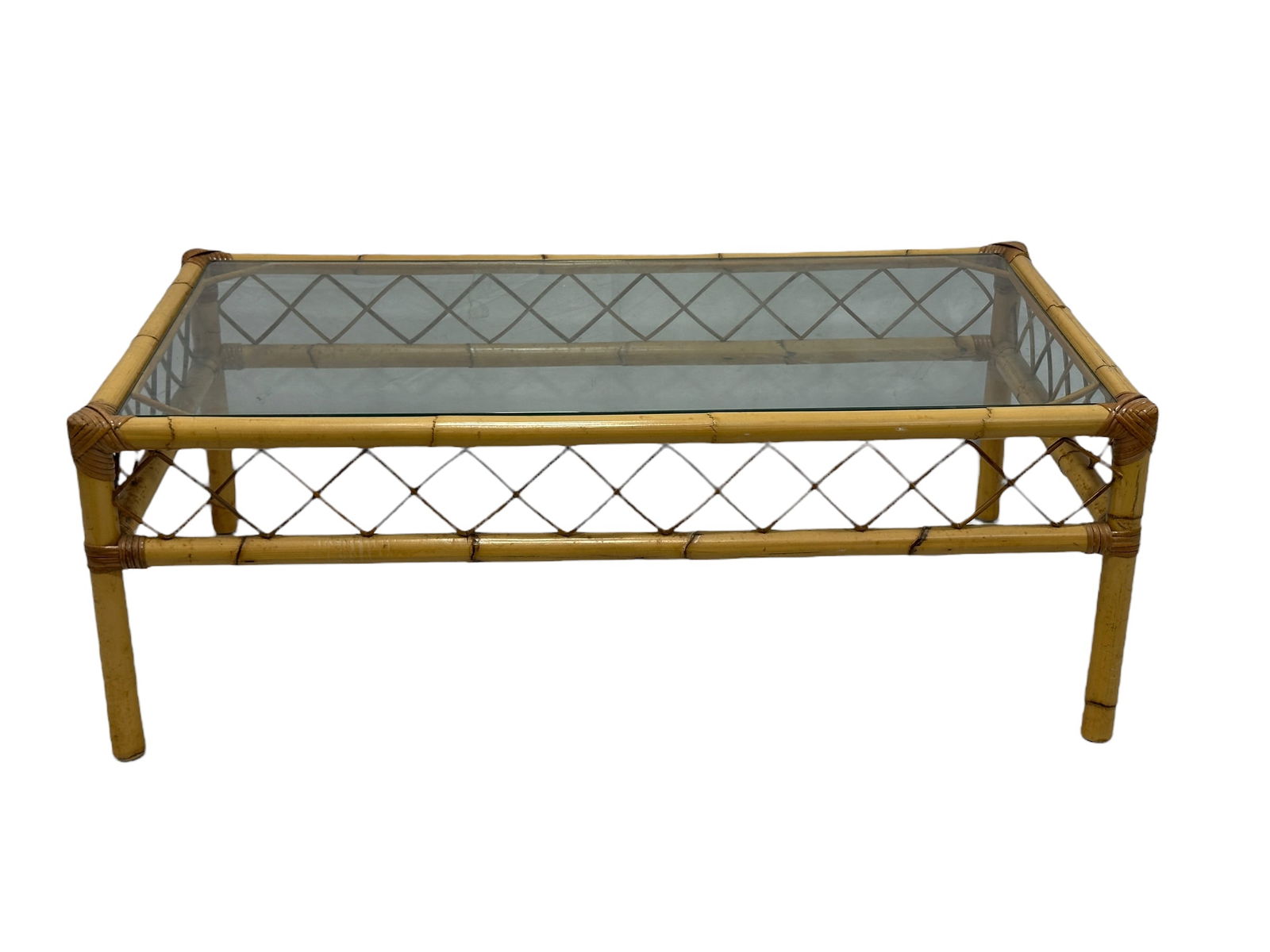 Vintage Bamboo Rattan Coffee Table (1 of 4)