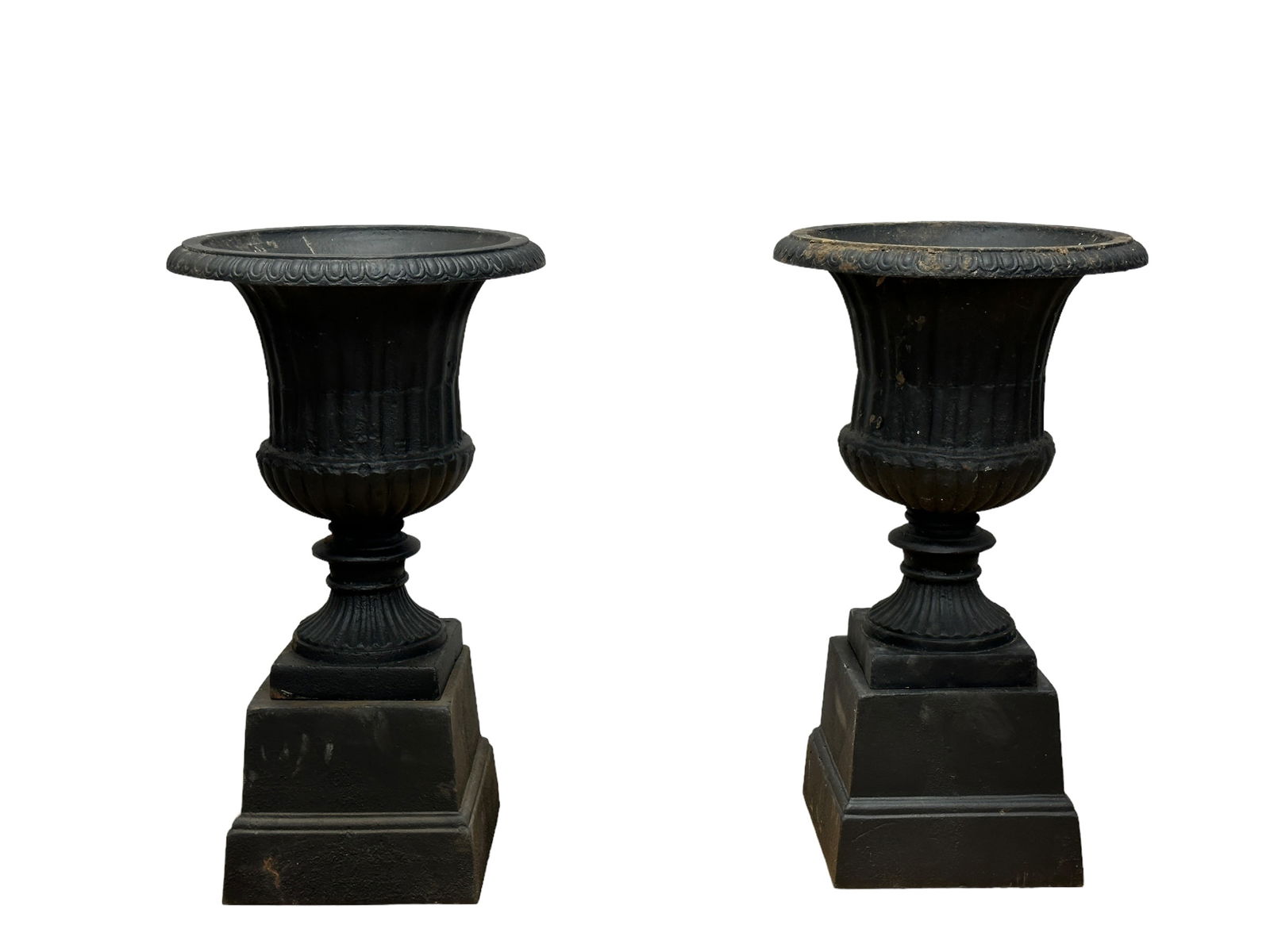 Pair of Black Cast Iron Planters (1 of 5)