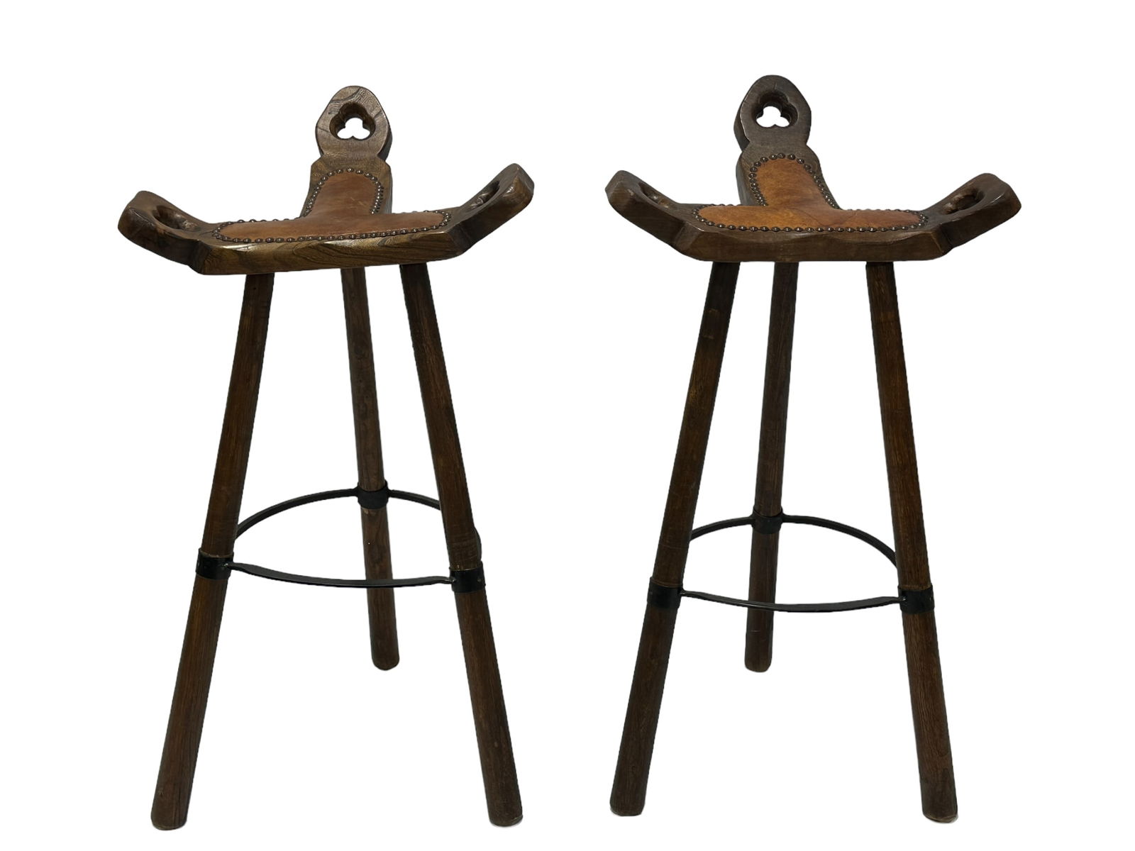 Pair of Brutalist Spanish Style Bar Stools (1 of 5)