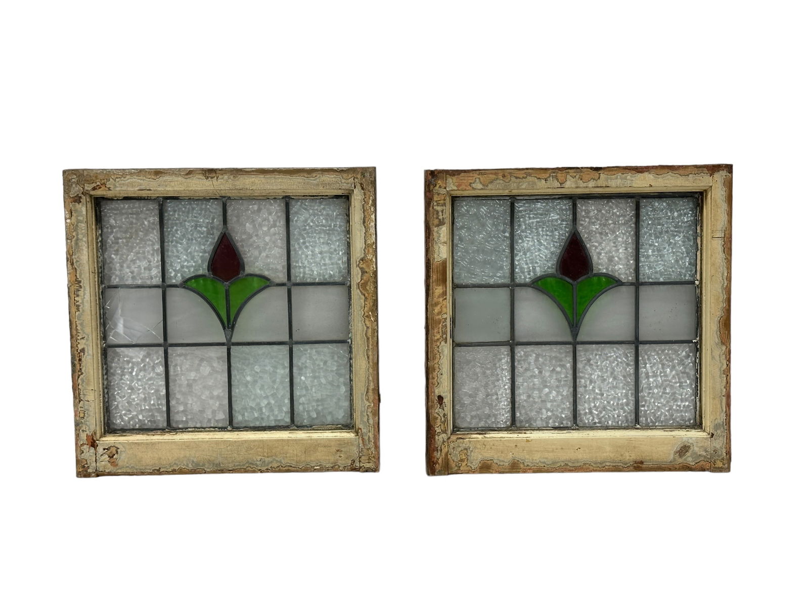 2 Antique Stained Glass Windows (1 of 4)