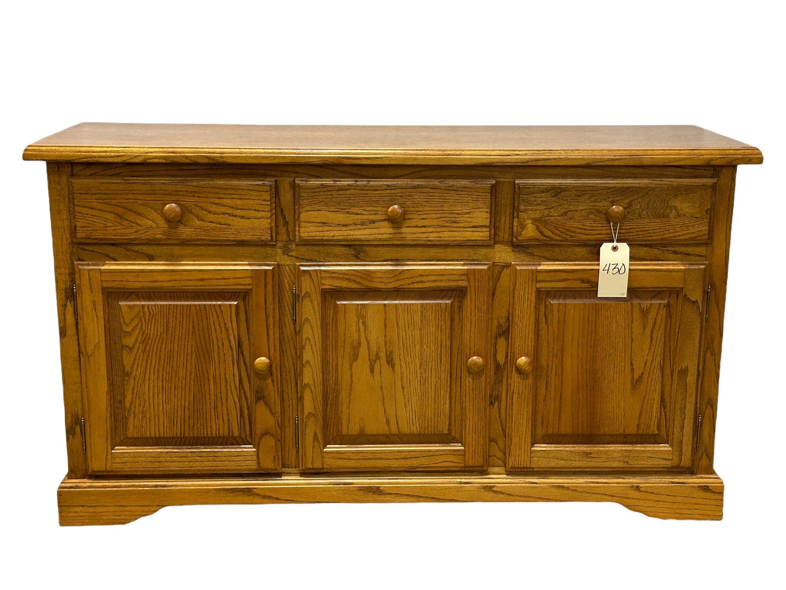 Oak Server: Oak Server. Measures 33" H x 59" W x 18" D.