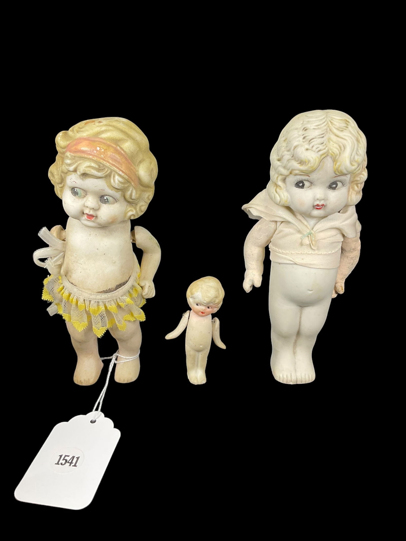3 Antique Bisque Googly Eye Carnival Dolls (1 of 4)