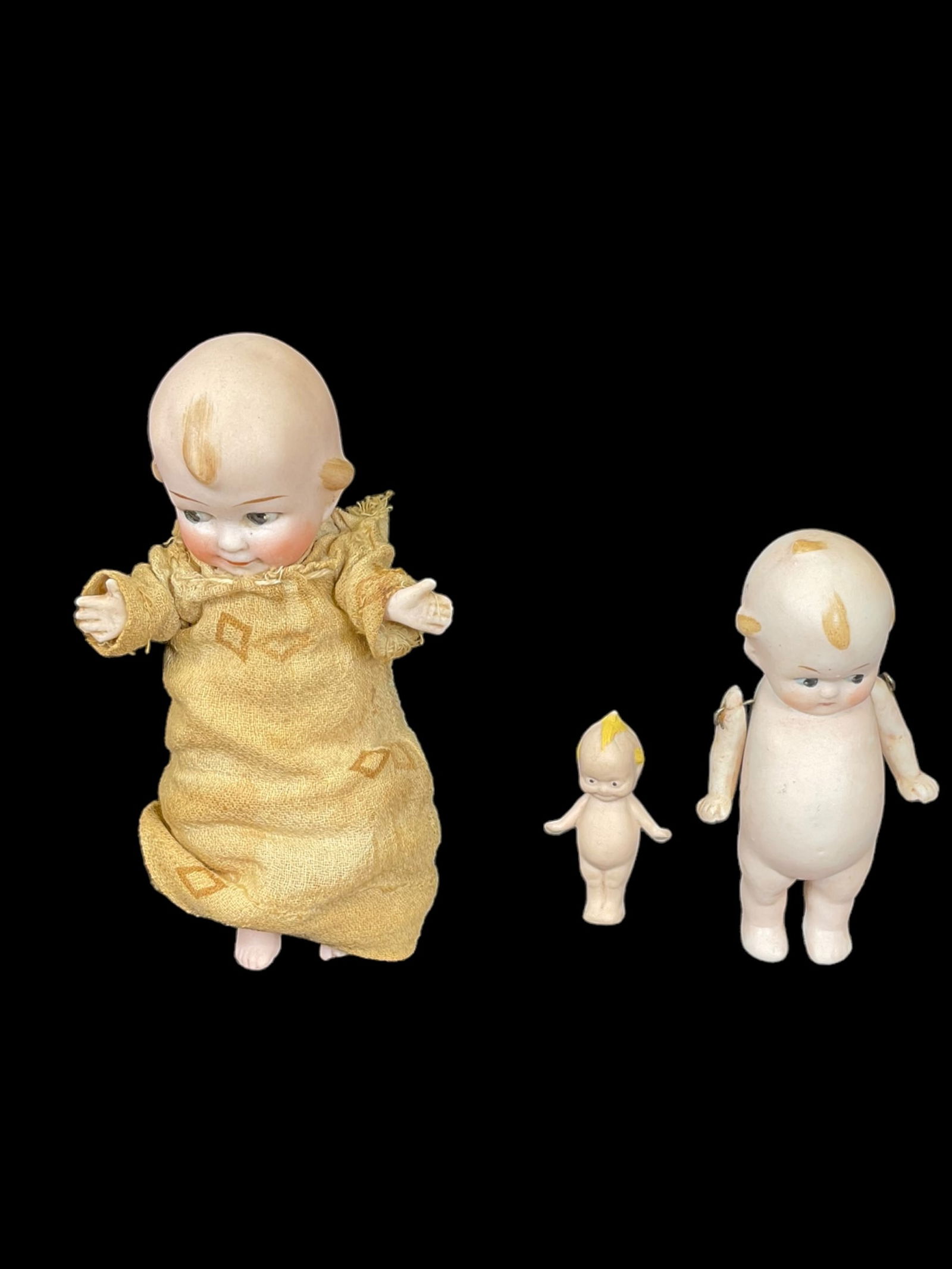 3 Antique Kewpie Style Dolls (1 of 9)