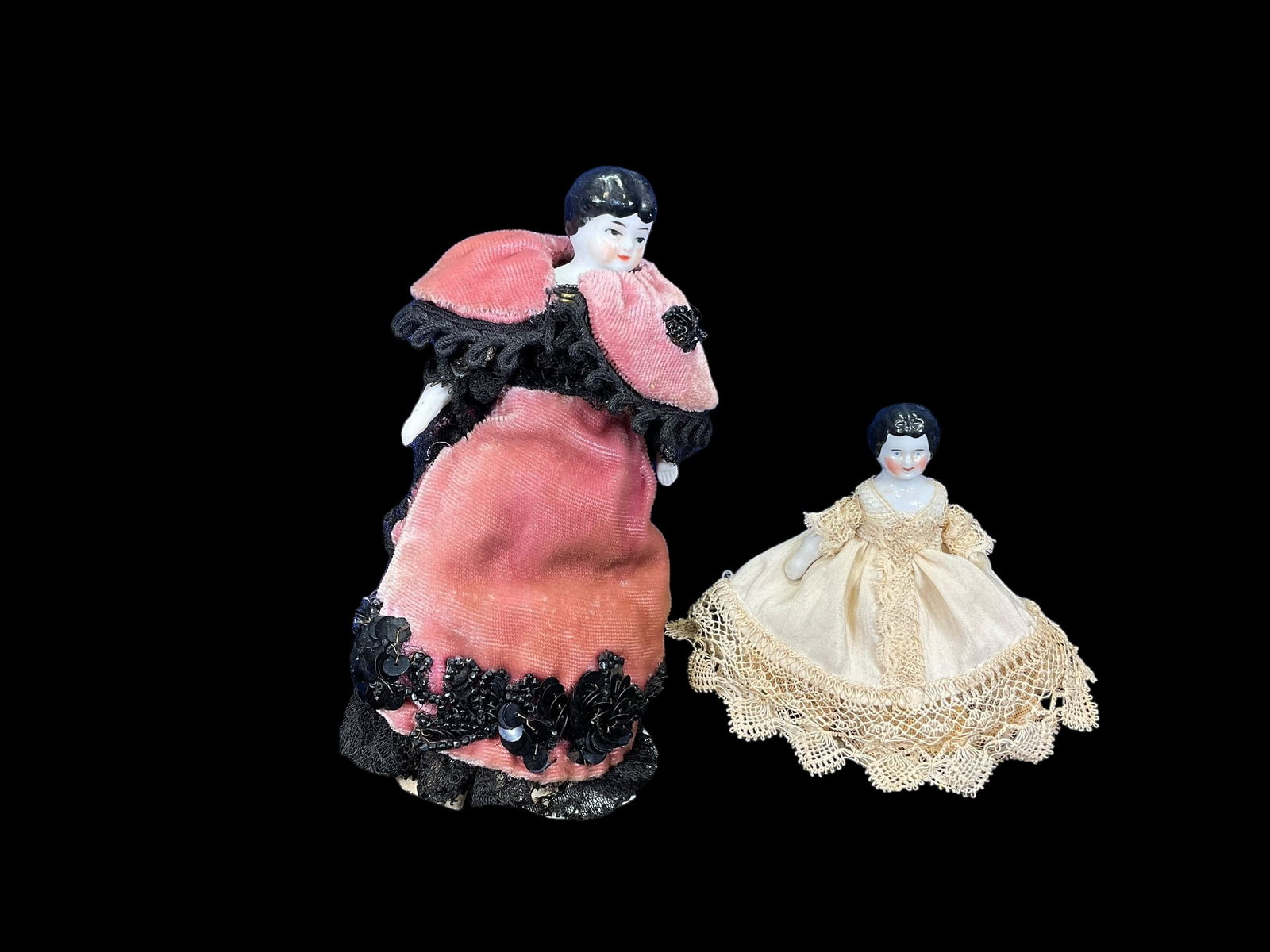 2-Antique Miniature China Head Dolls (1 of 8)
