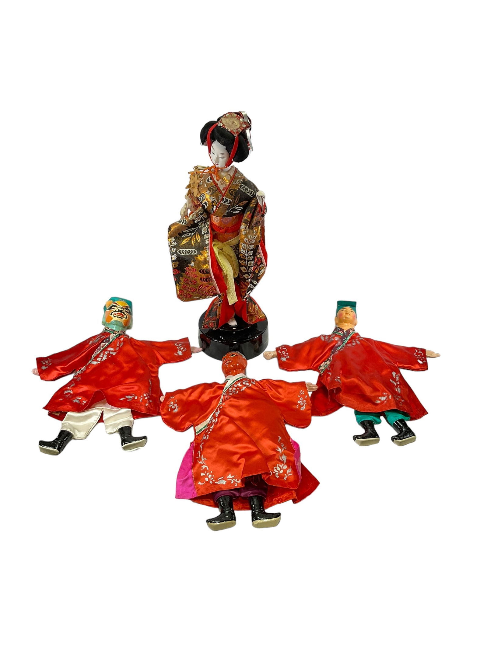 3 Asian Hand Puppets & 1 Musical Lady Doll (1 of 4)