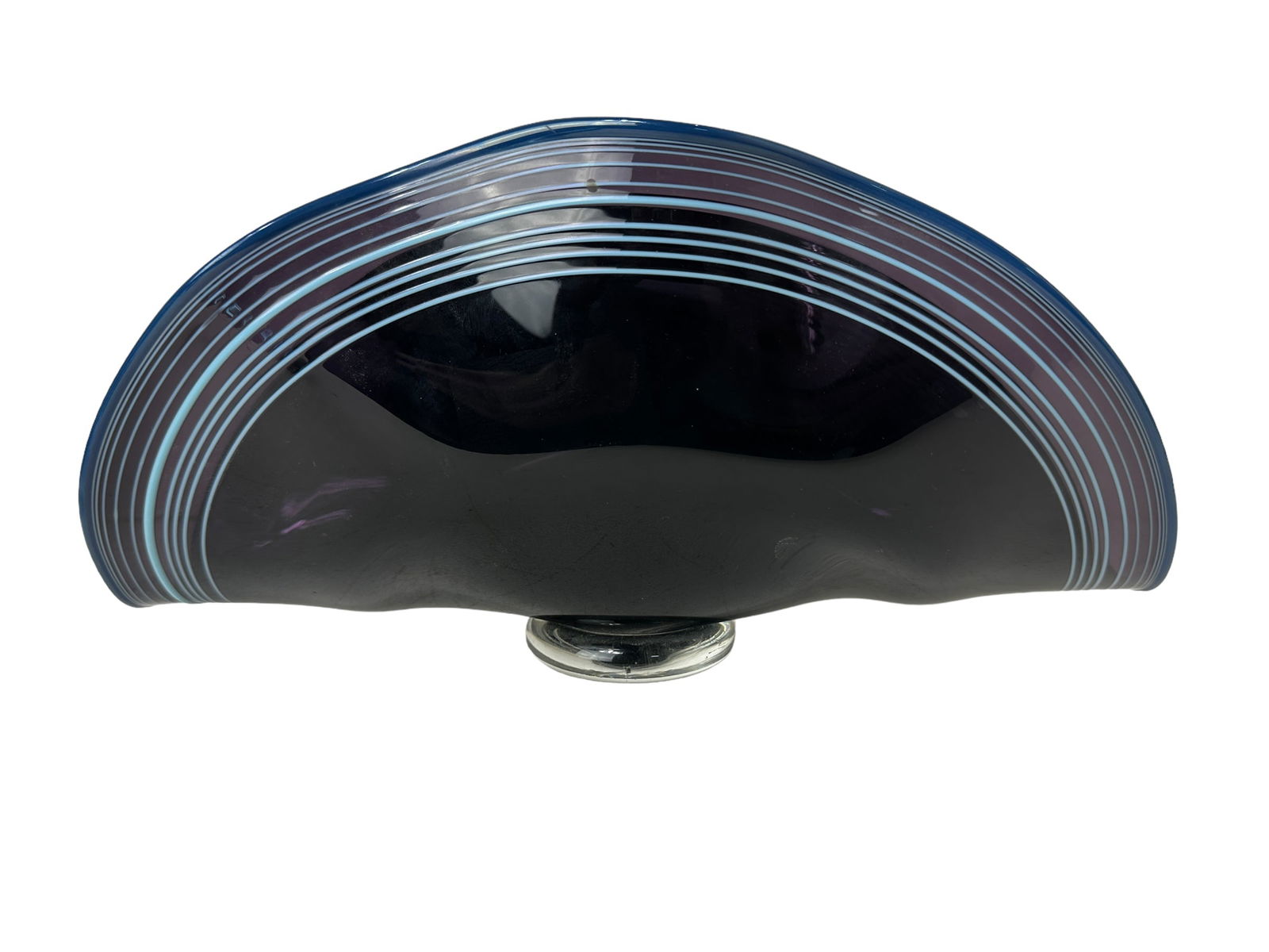 Jennifer Holmes Hand Blown Folded Bowl Art Glass Piece (1 of 6)