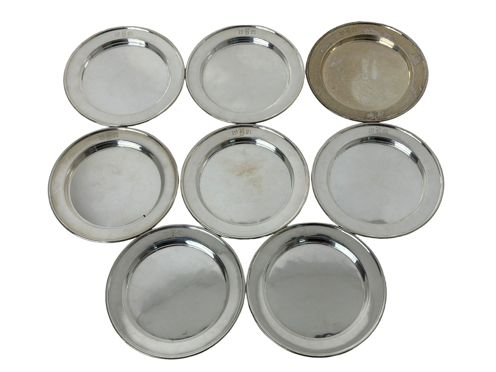Set of 8 Sterling Silver Plates (1 of 4)