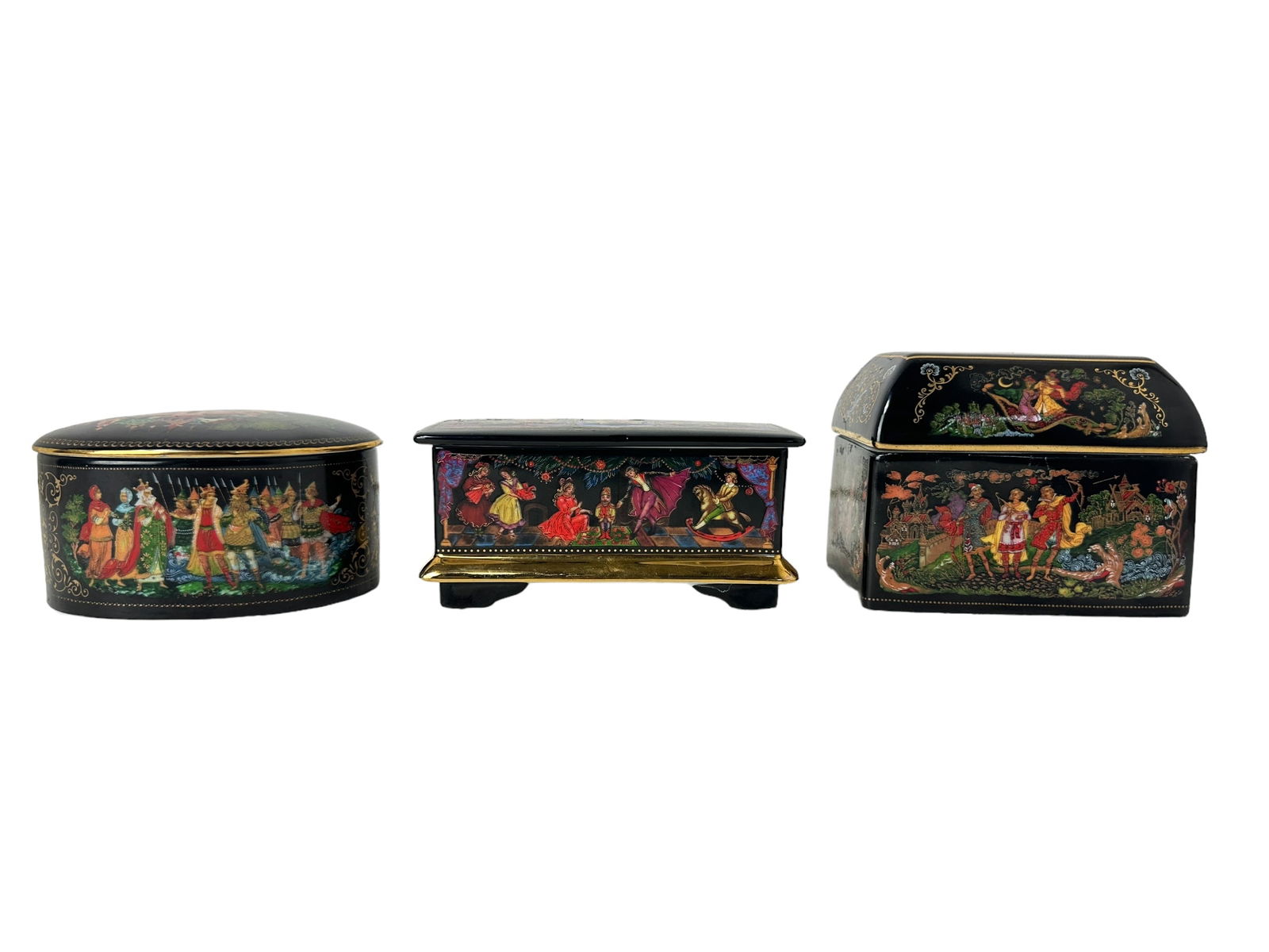 Porcelain Russian Trinket Boxes & Music Box (1 of 14)