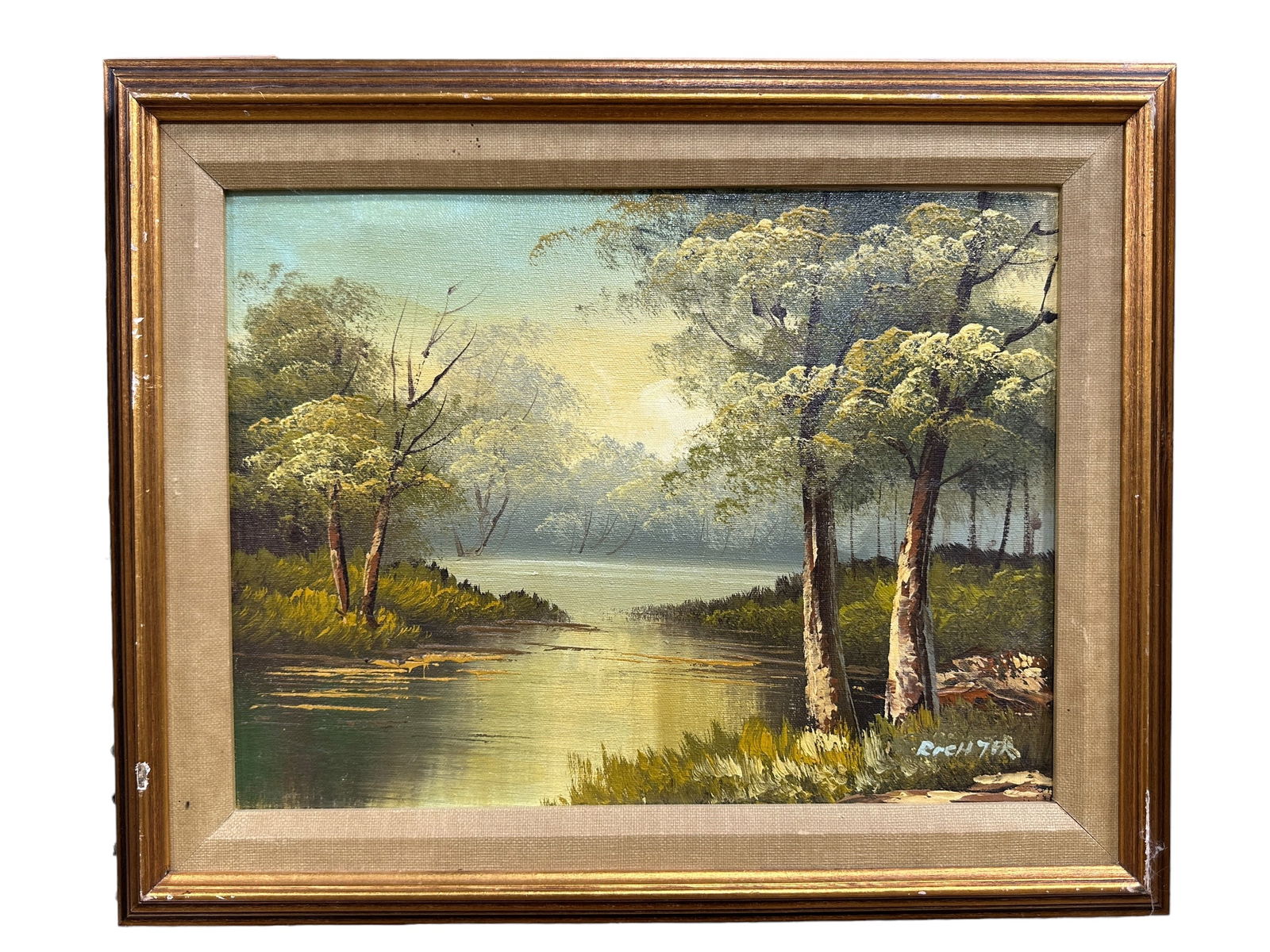 Oil on Canvas Lake Scene (1 of 6)