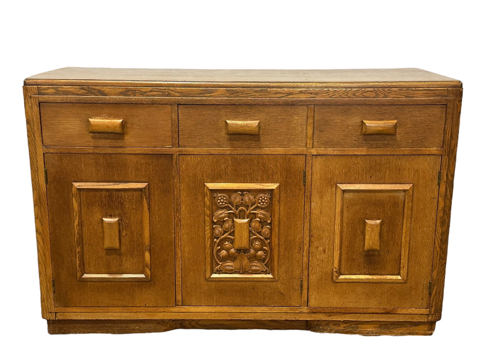 Vintage Oak Carved Buffet Cabinet (1 of 7)