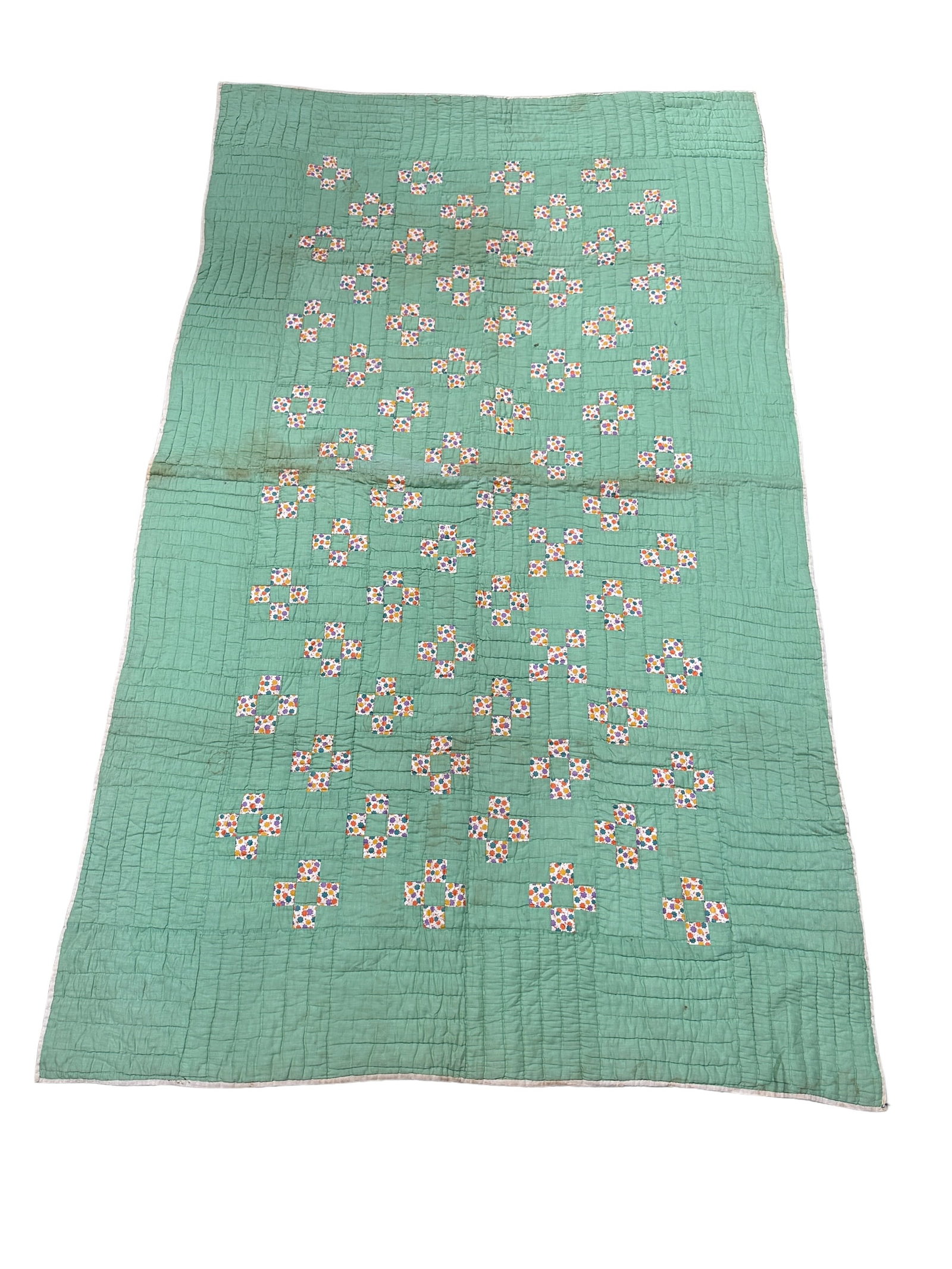 Antique Handmade Quilt: Antique Handmade Quilt. Measures 78" x 48".