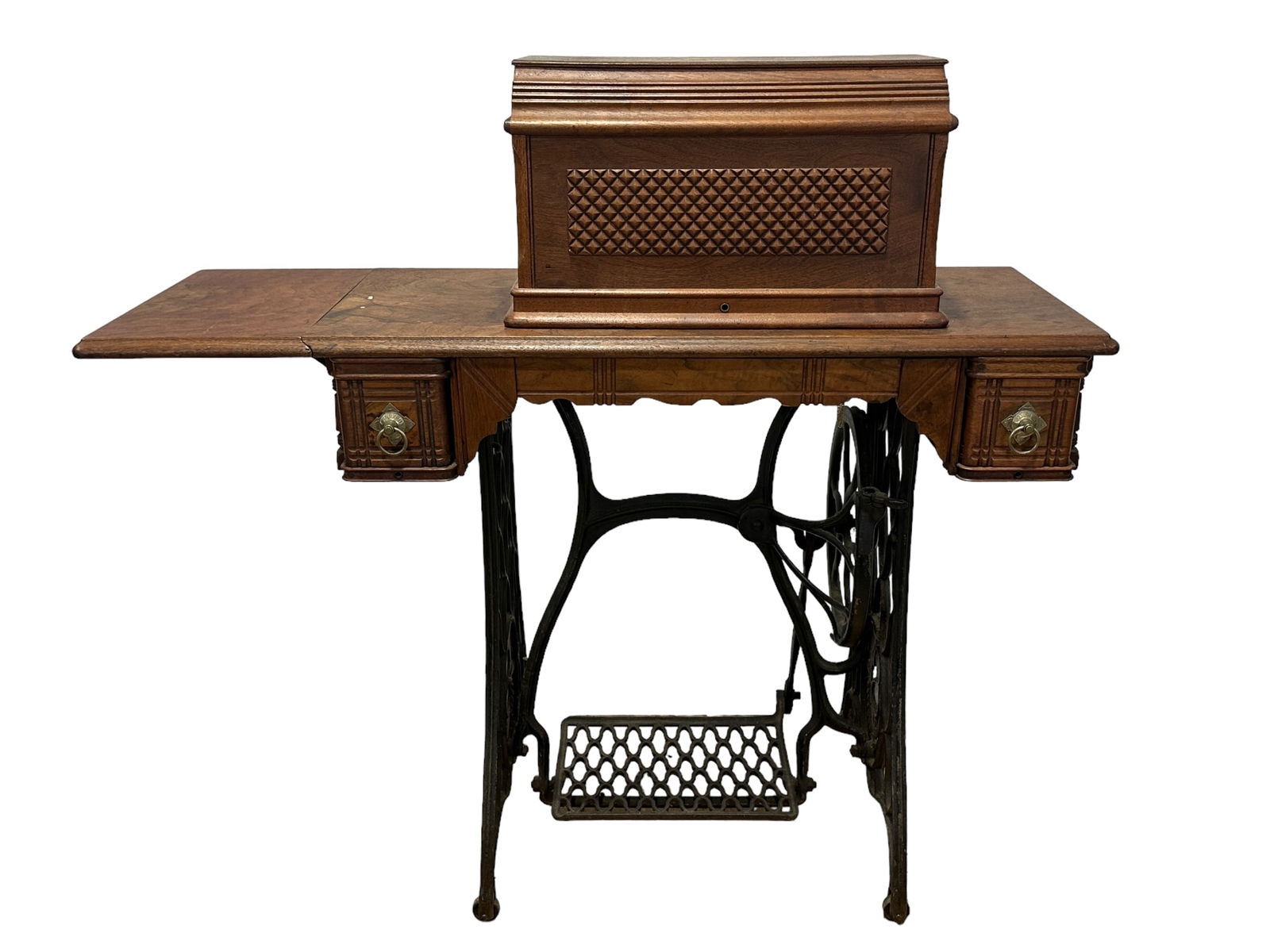 Antique Singer Sewing Machine Table & Accessories (1 of 14)