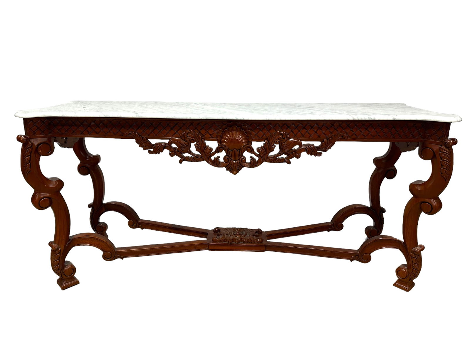 Marble Top Carved Console Table (1 of 8)