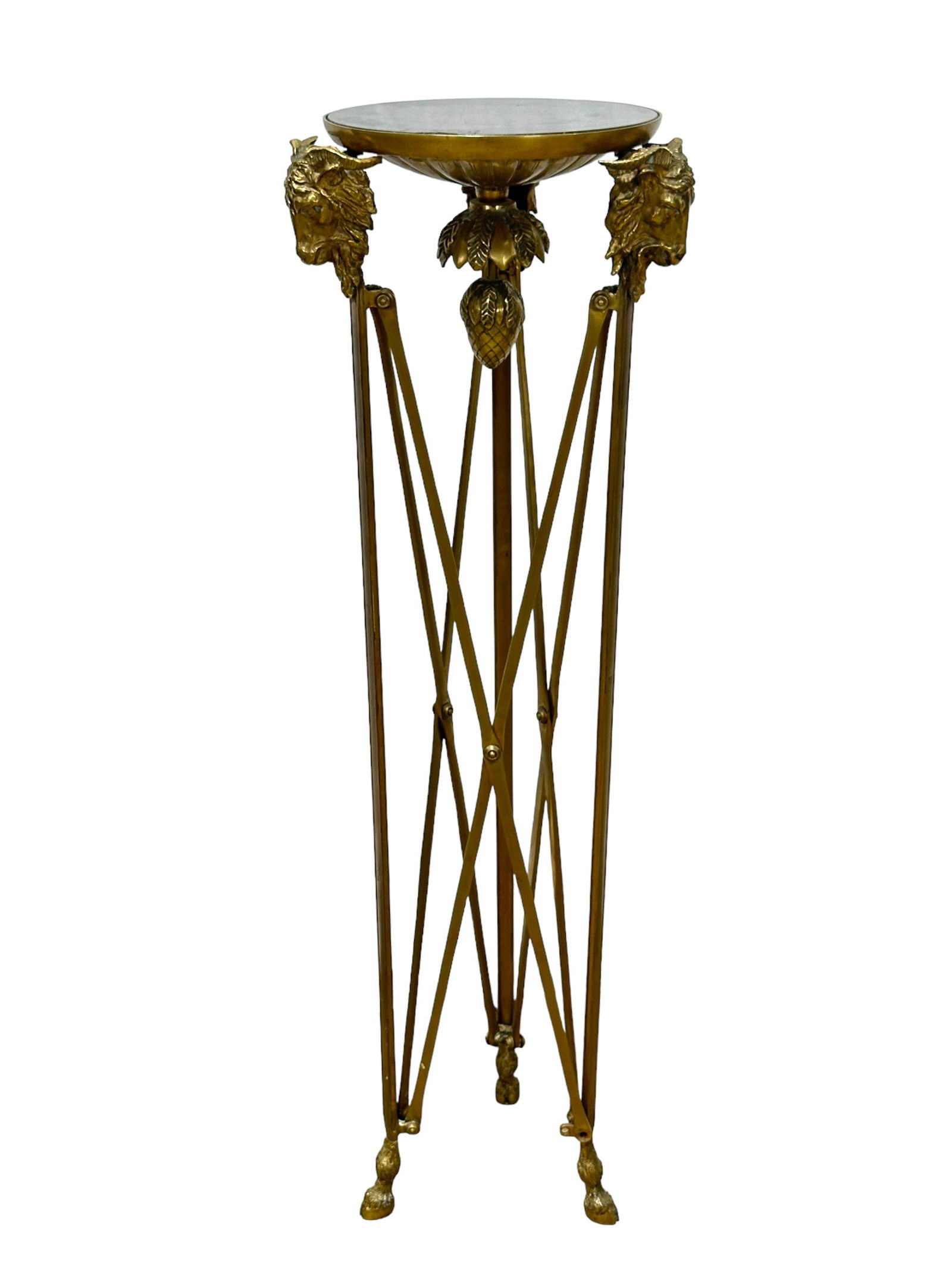 Antique Brass Empire Style Marble Top Stand (1 of 7)
