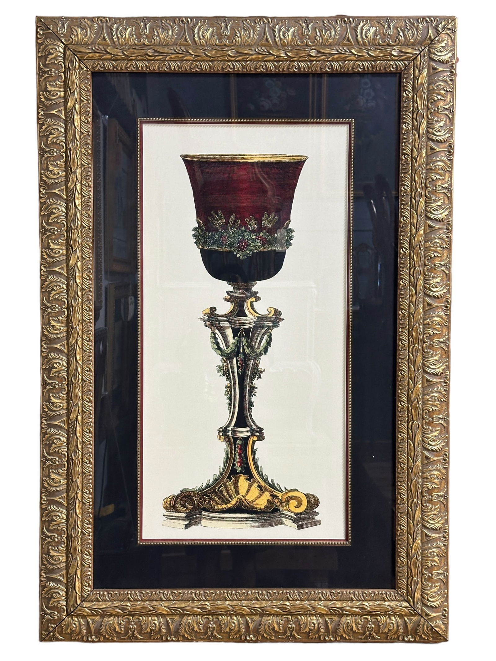 Giovanni Giardino "Elongated Goblet" Framed Print: Giovanni Giardino "Elongated Goblet" Framed Print. Measures 50" x 33" w/ the frame & print alone measures 33" x 16".