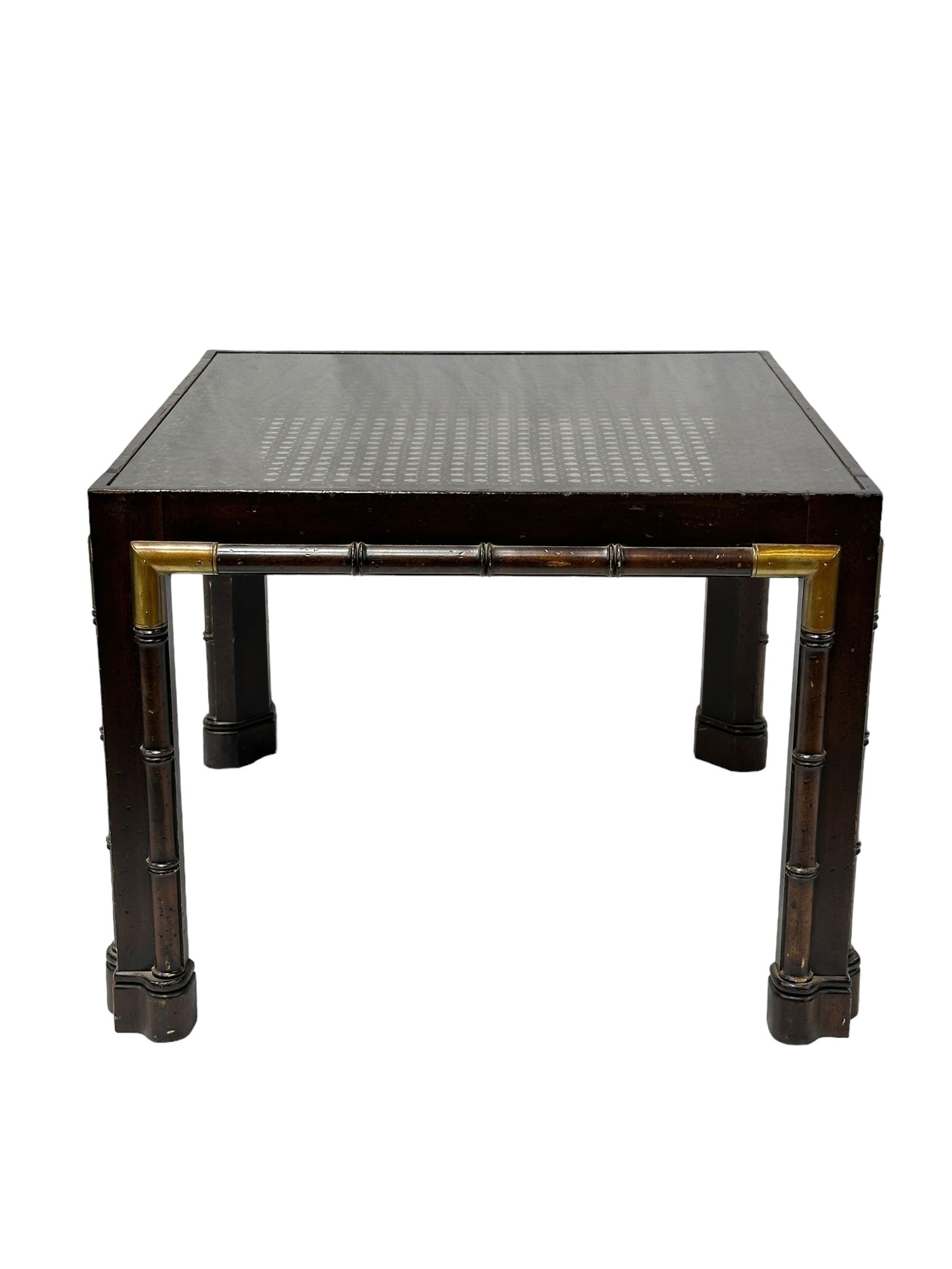 Vintage Knob Creek Glass/ Cane Top End Table (1 of 3)