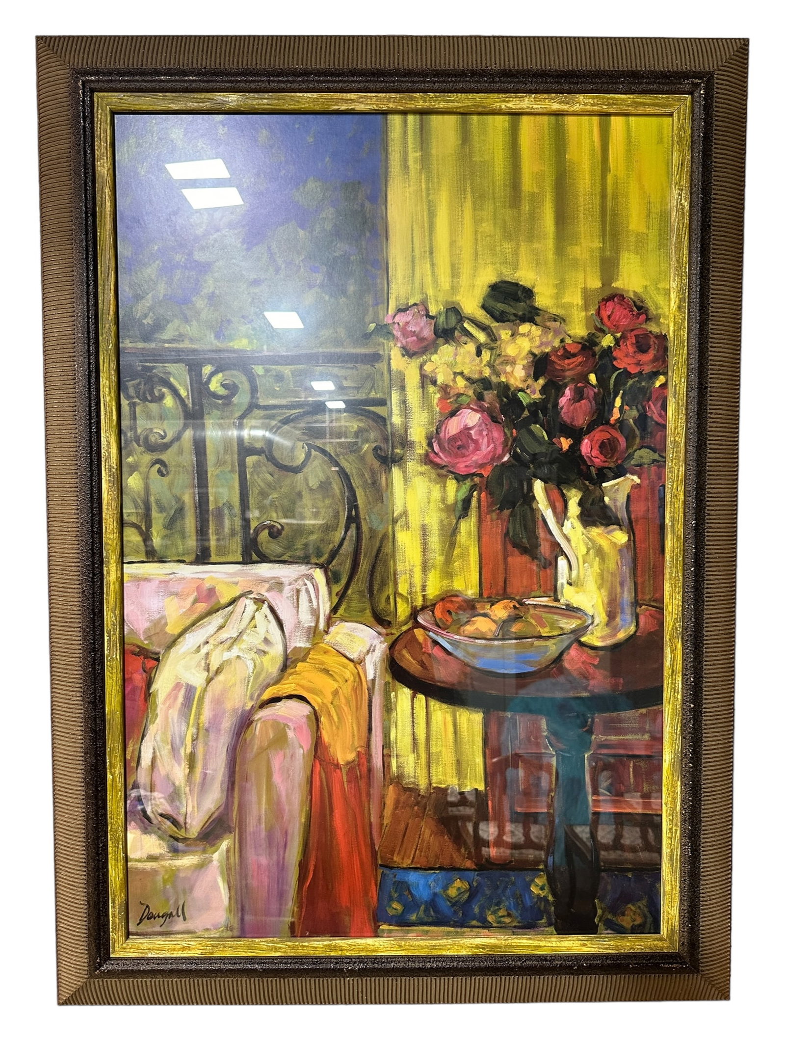 "India in Paris" Art Signed Dougall: "India in Paris" Signed Dougall. Jae Dougall Art. Measures 42.5" x 30.5" w/ the frame & art alone measures 35.5" x 23.5".