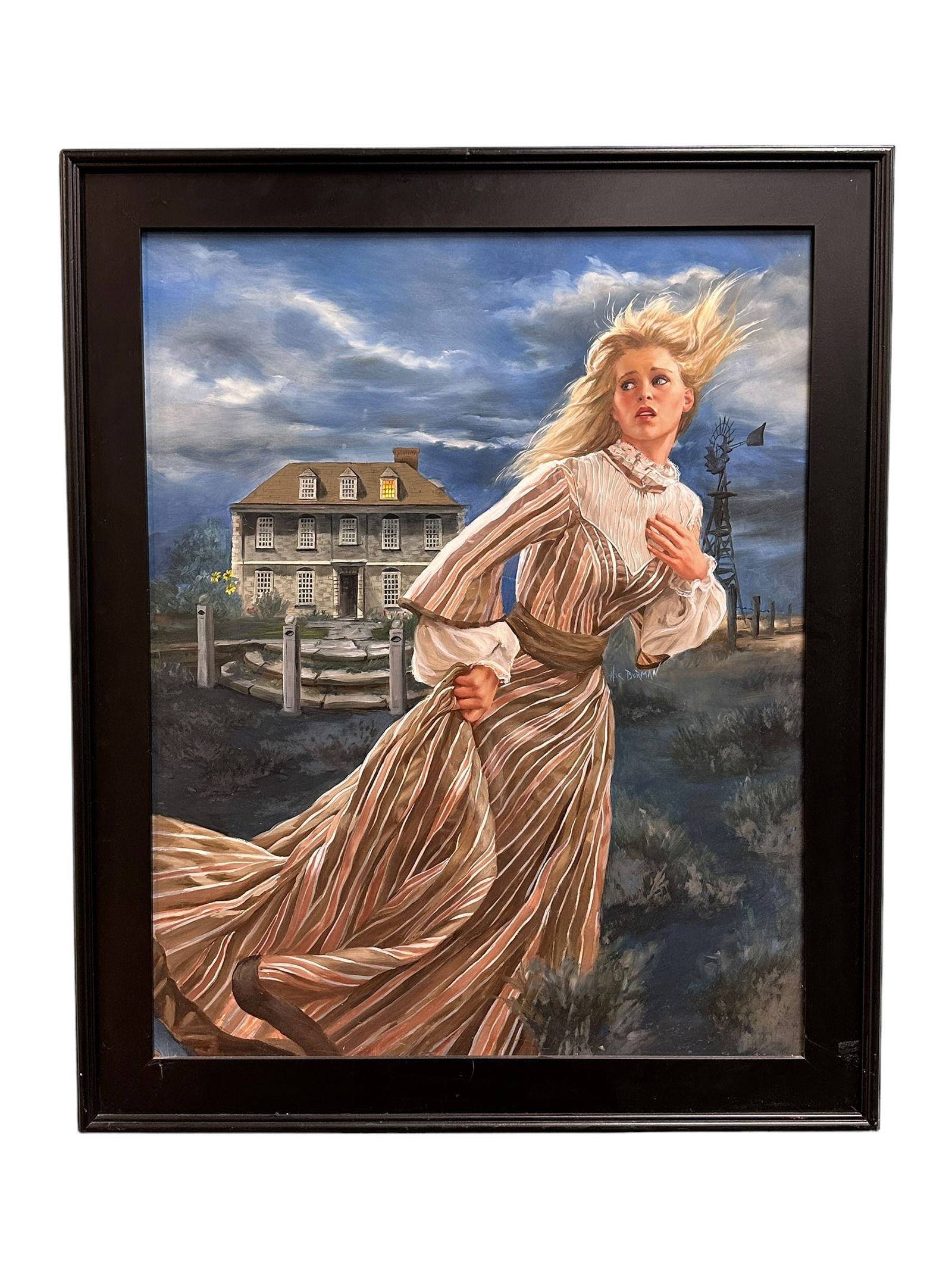 Harry Burman Romance Novel Original Illustration Painting Signed "H.C. Burman" (1 of 4)