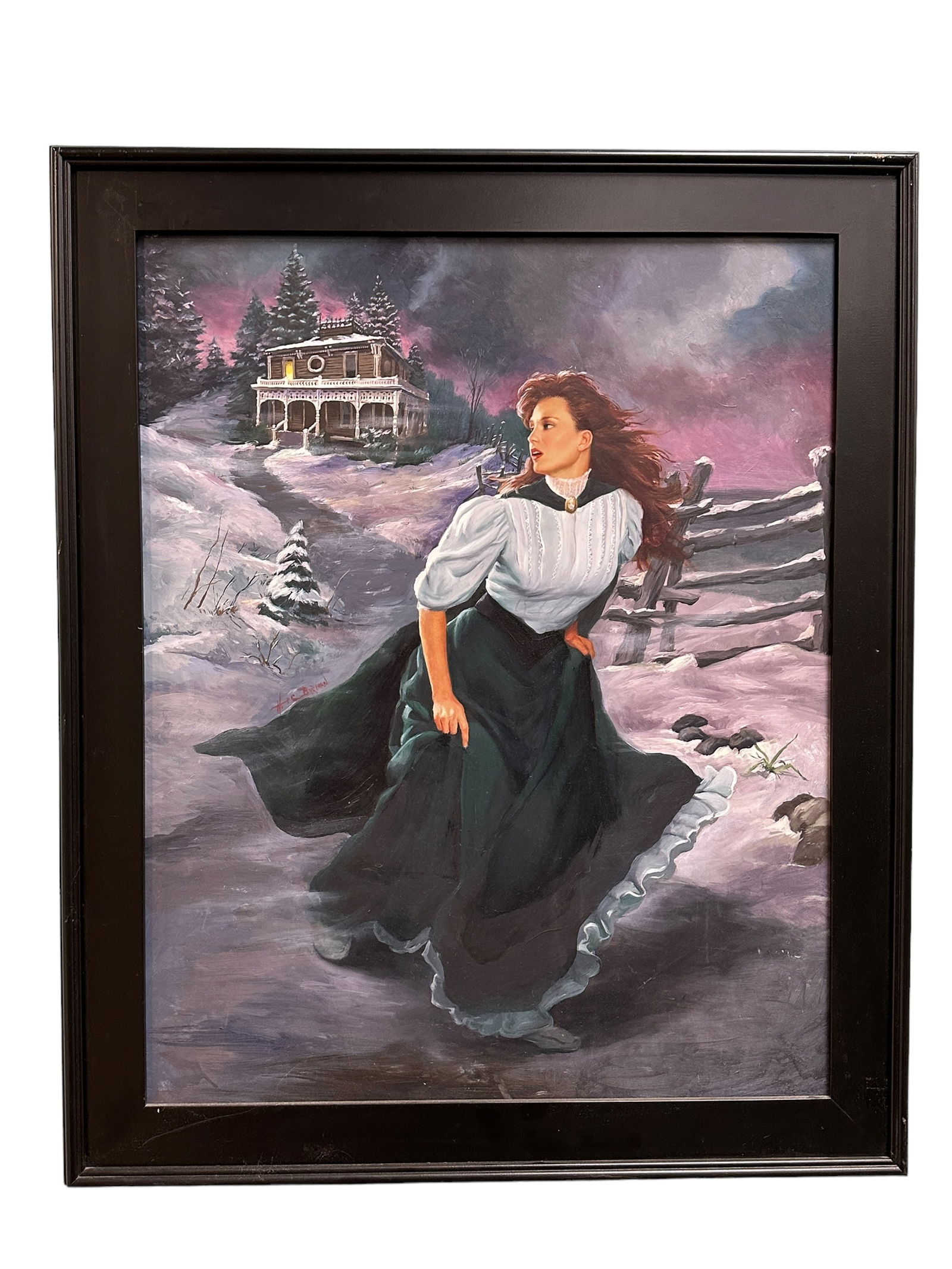 Harry Burman Romance Novel Original Illustration Painting Signed "H.C. Burman" (1 of 4)