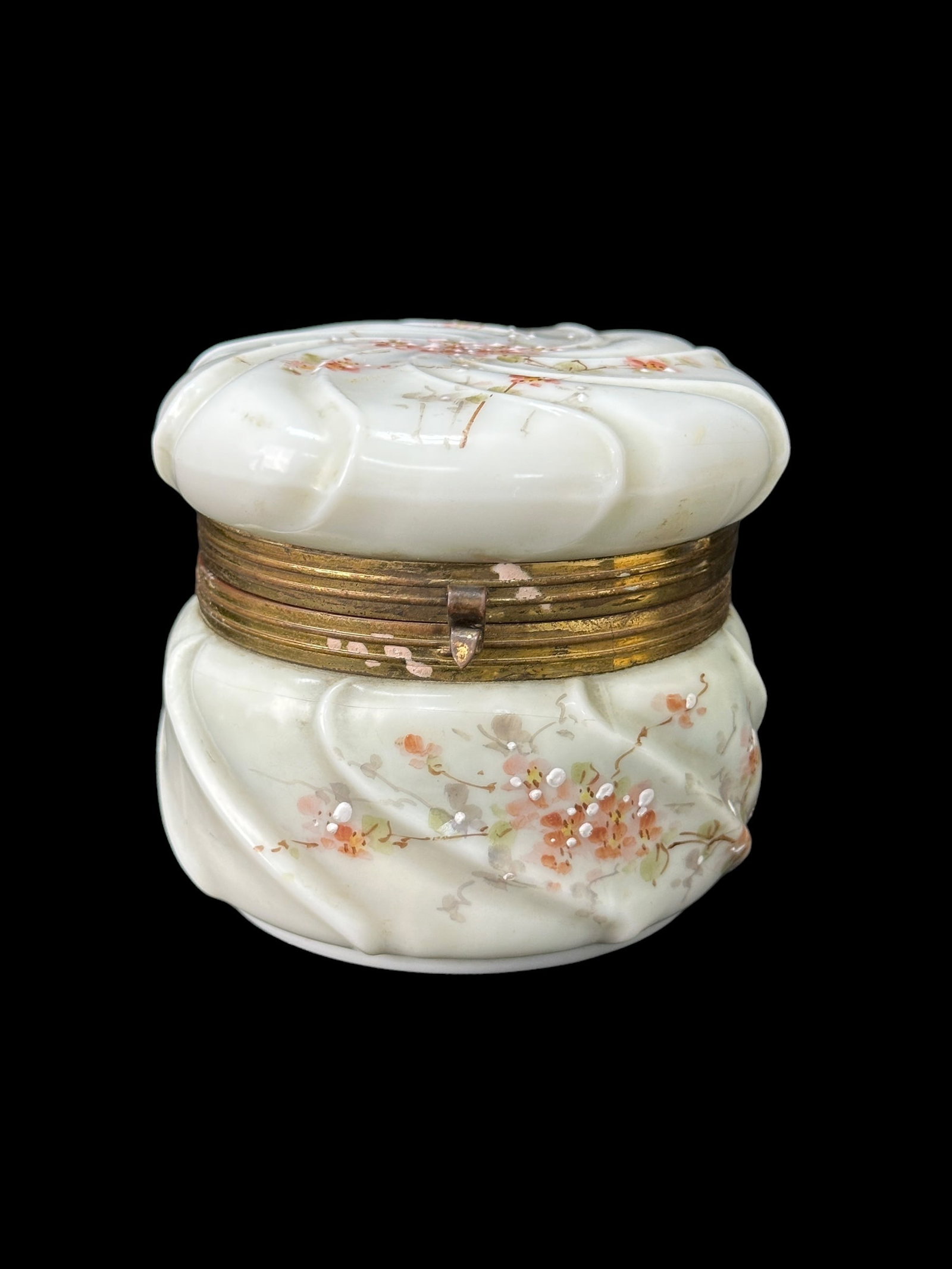 CF Monroe Helmschmeid Swirl Opal ware Dresser Box (1 of 7)