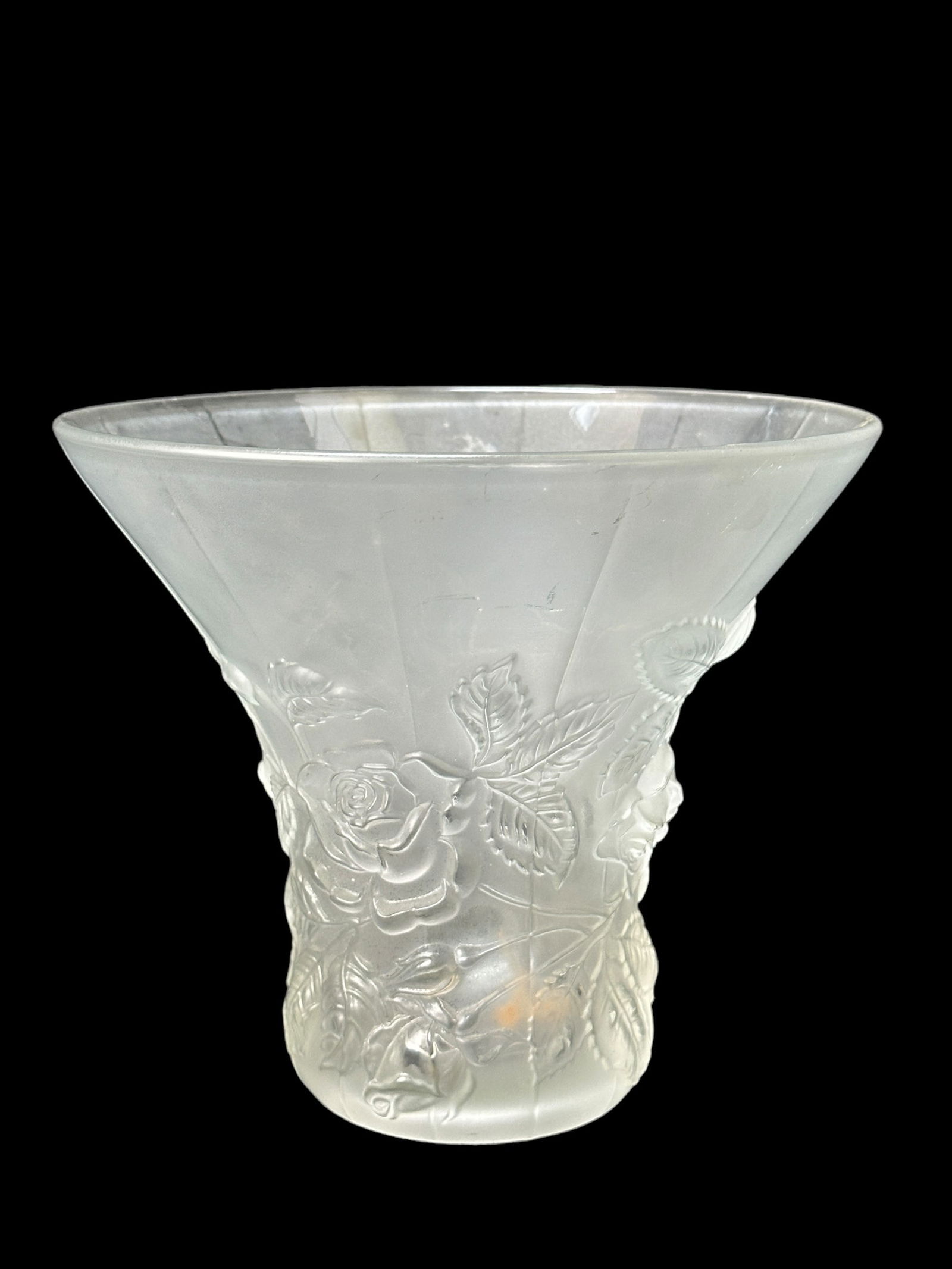 Signed Renee Lalique Rose Vase (1 of 4)