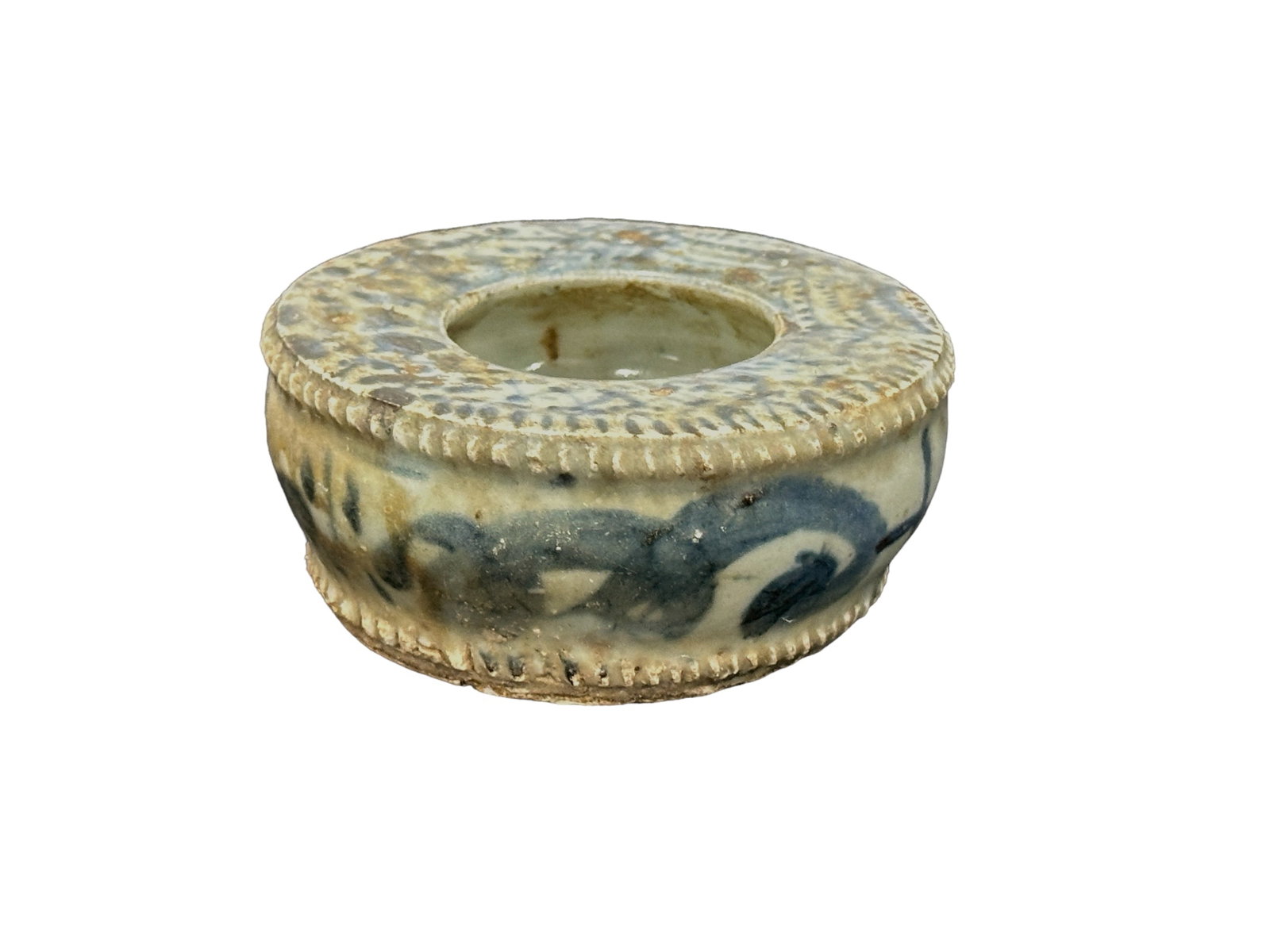 Ming Dyn. 1644 Water Compass w/ Floral Design: Ming Dyn. 1644 Water Compass w/ Floral Design. Measures 1.5" x 3.5".