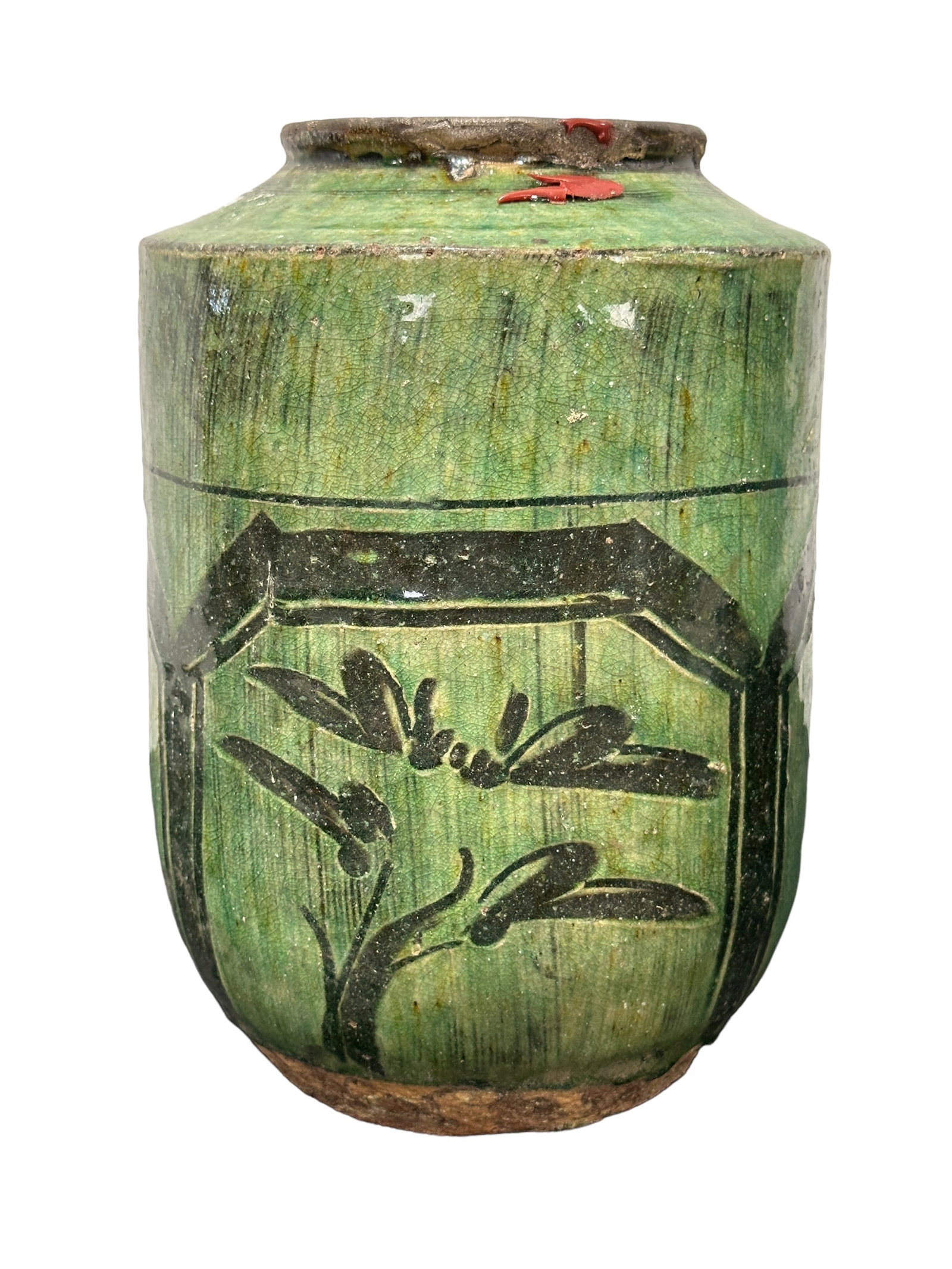 CA 1880 Blue-Green Olive Jar (1 of 7)