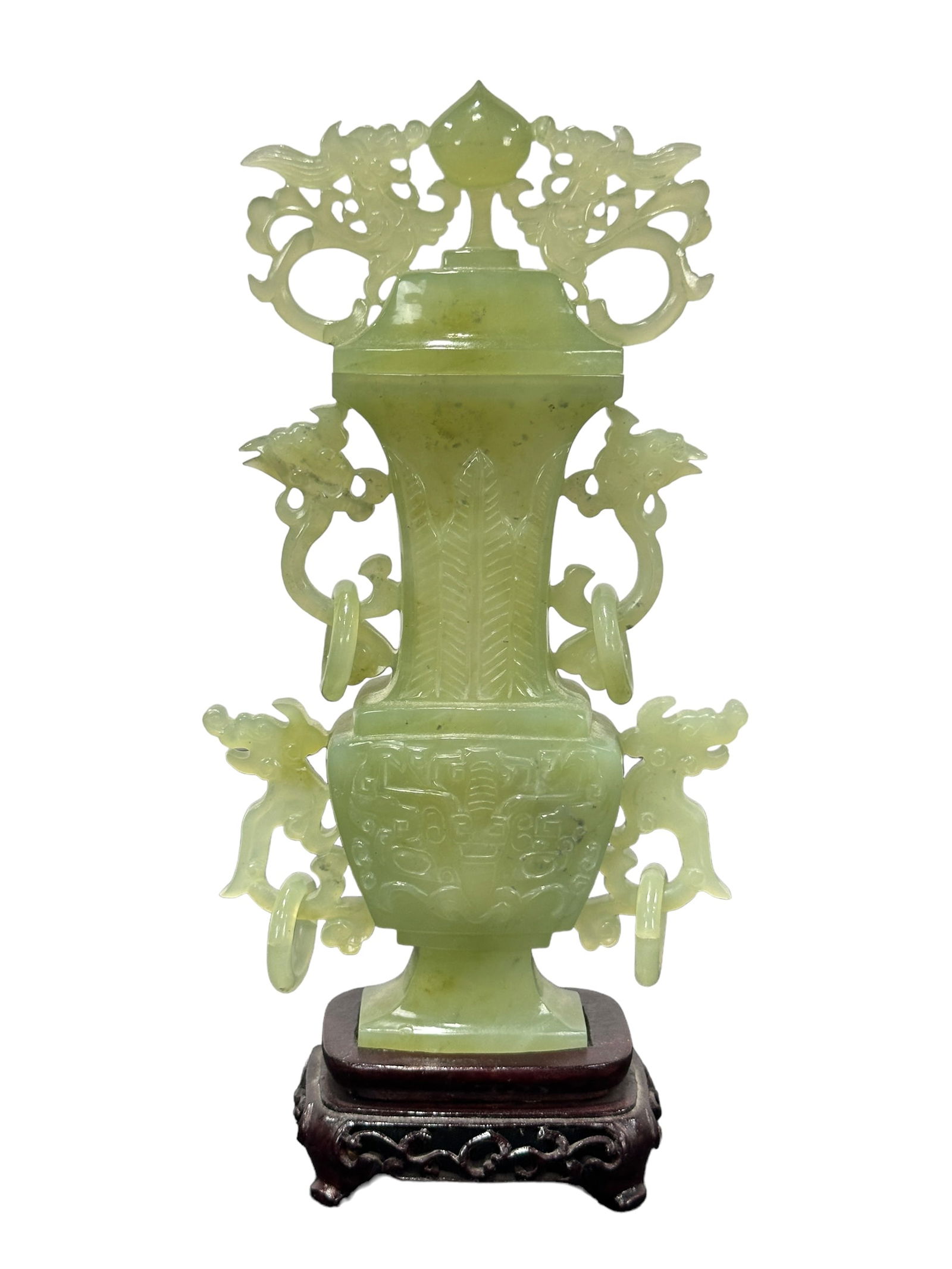 Lidded Chinese Carved Jade Jar (1 of 5)