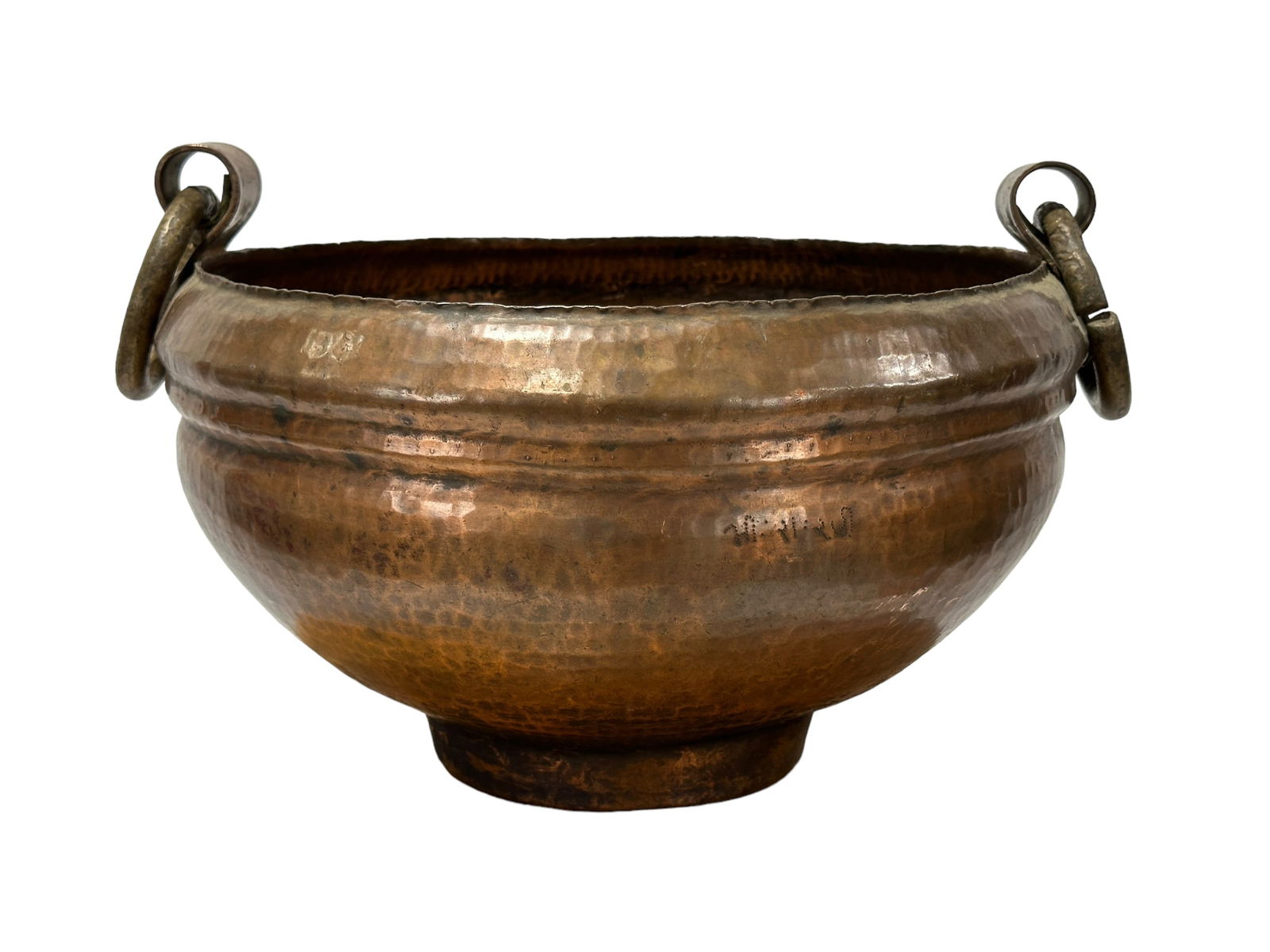 2 Handle Copper Bowl: 2 Handle Copper Bowl. Measures 10" H x 14" W x 14" D.