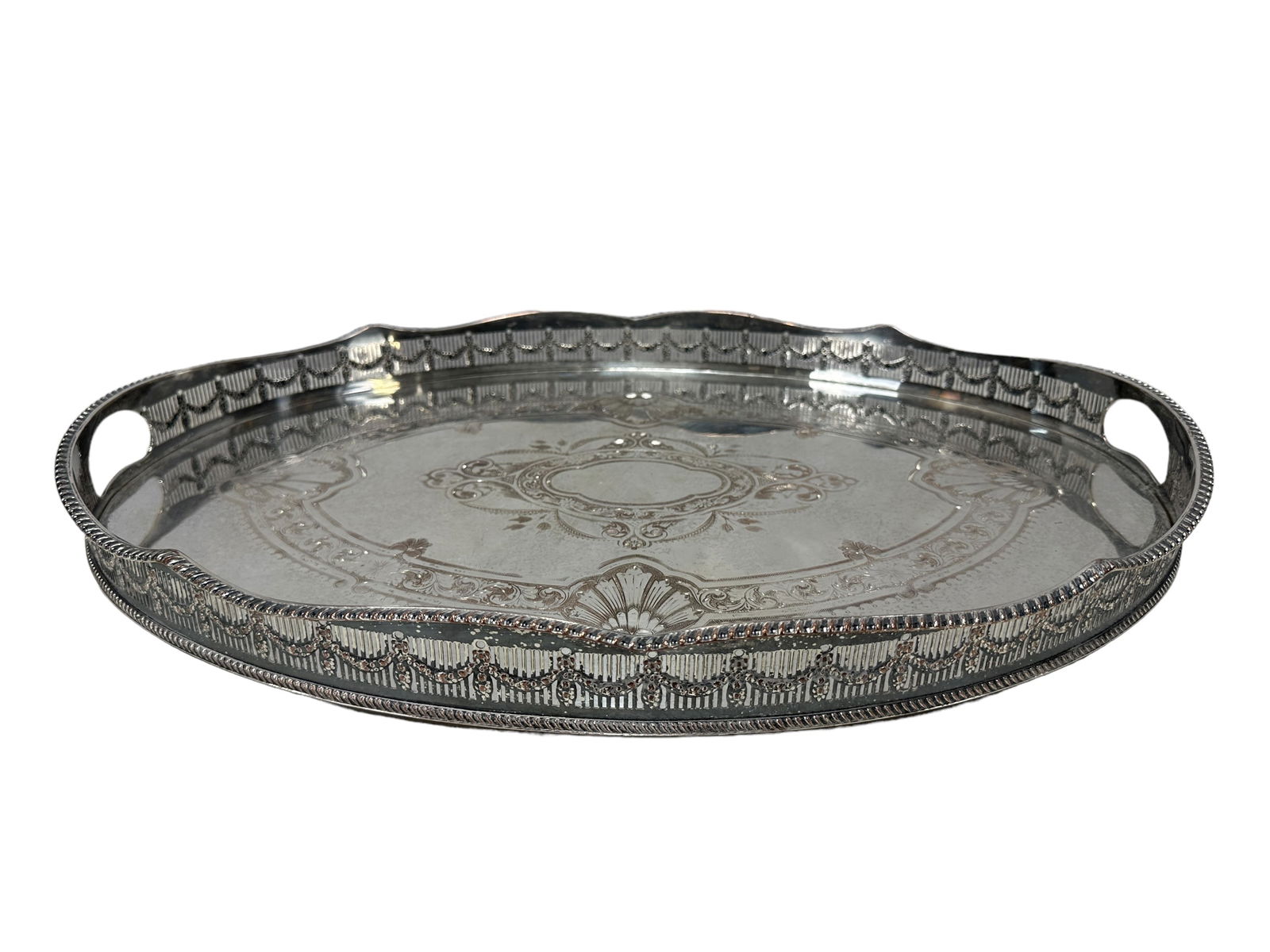 Silverplate Tray w/ Gallery (1 of 4)
