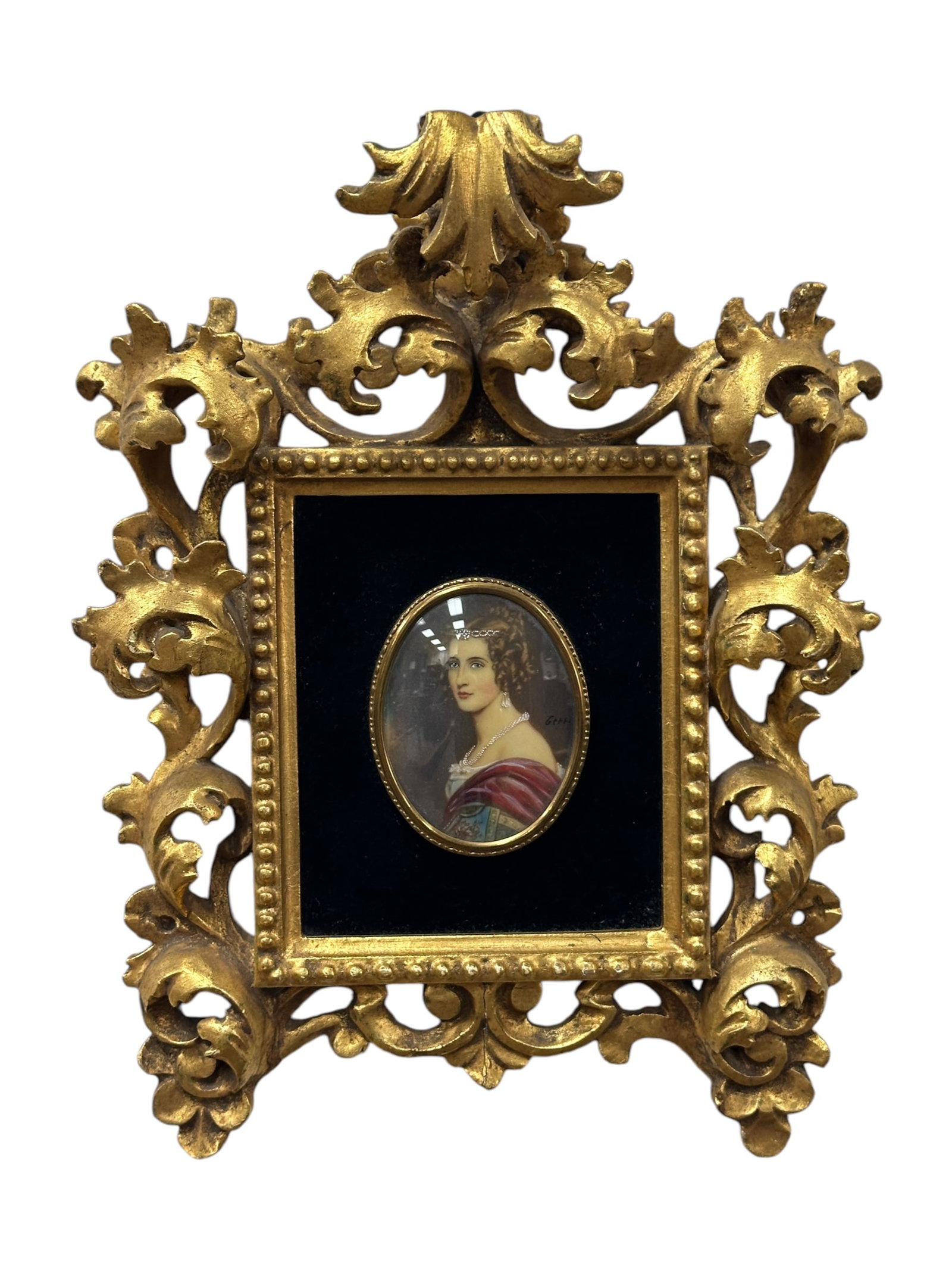 Signed Antique Amalie Von Schintling Miniature Portrait (1 of 7)