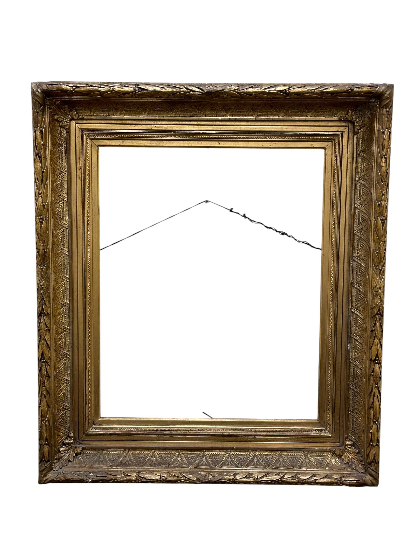 19th Century Gold Giltwood Frame: 19th Century Gold Giltwood Frame. Inside measures 22.25" x 18.25". Overall frame measures 31" x 27".