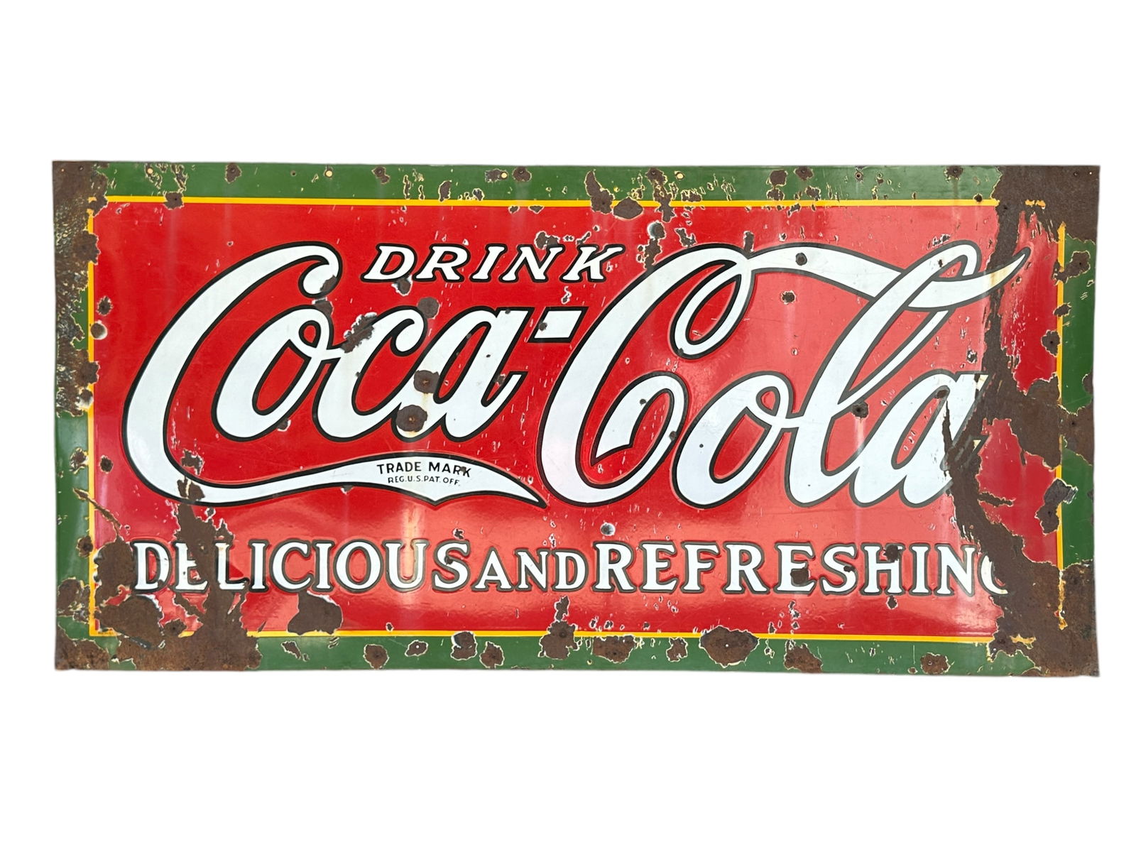 Large 1920s "Drink Coca-Cola" Porcelain Sign (1 of 15)