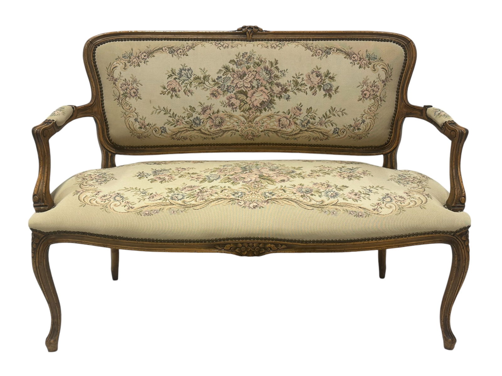 Antique Needle Point French Provincial Settee (1 of 10)