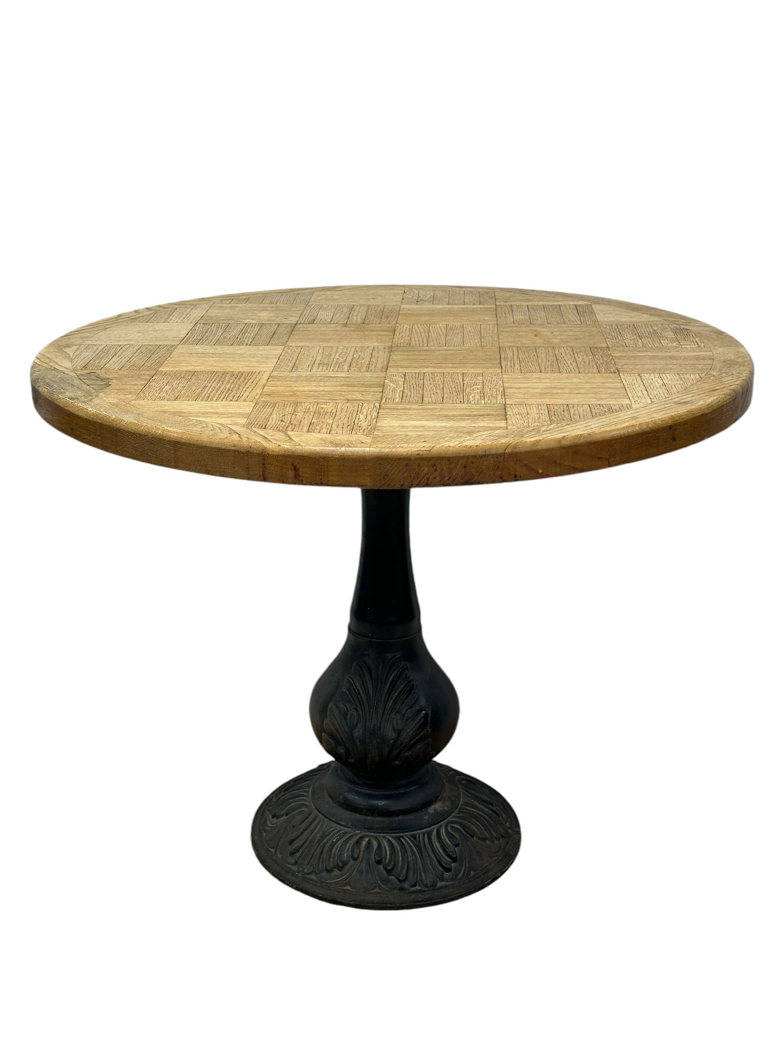 Rustic Style Round Table w/ Cast Iron Base (1 of 4)