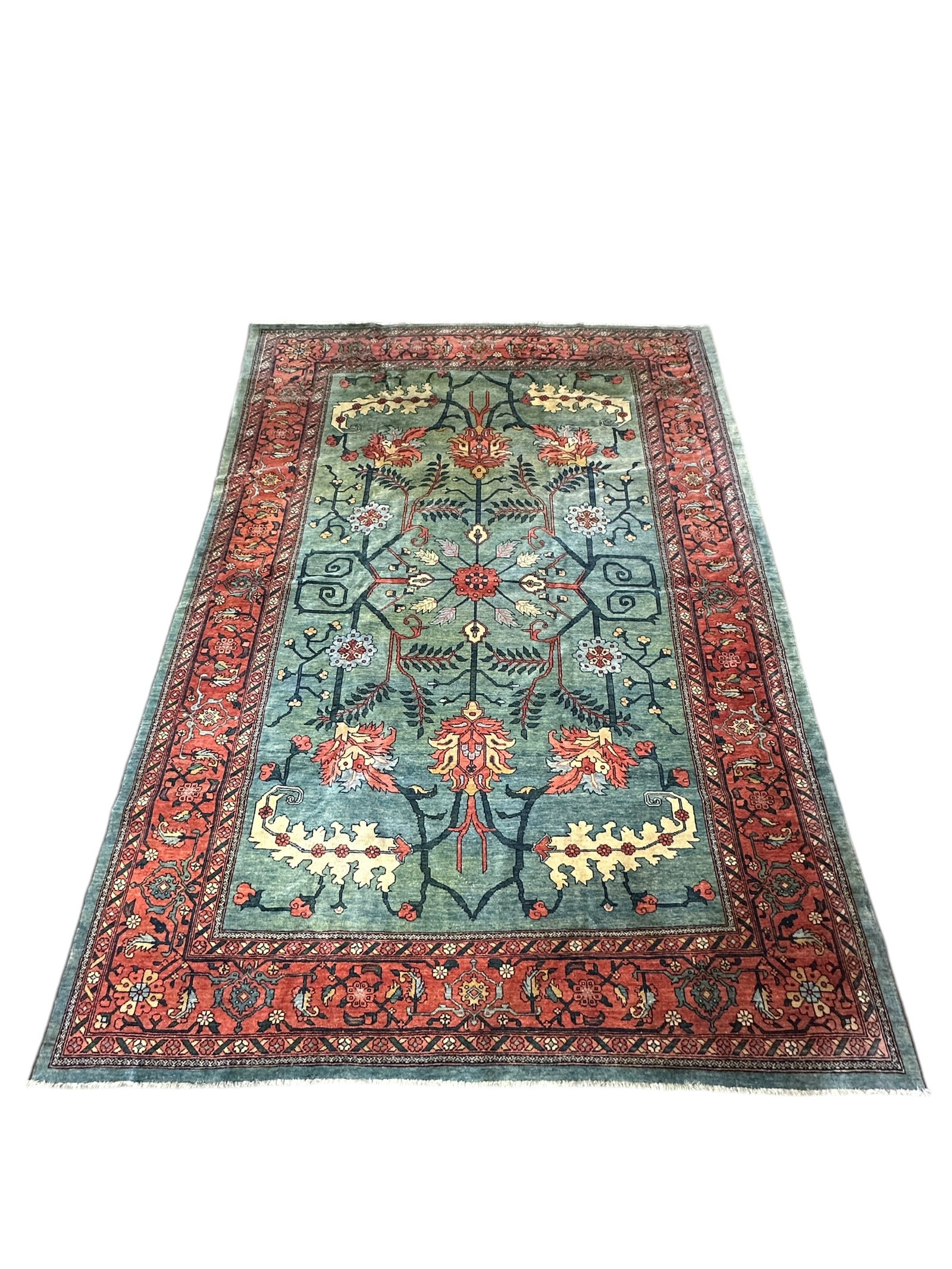 Large Persian Green & Red Rug (1 of 5)