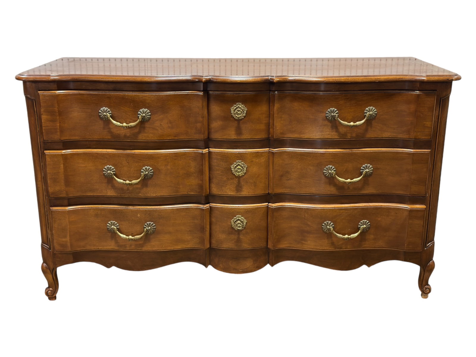 Bodart French Provincial Style Dresser: Bodart French Provincial Style Dresser. Bodart brand in top left drawer. Measures 34" H x 60" W x 21"