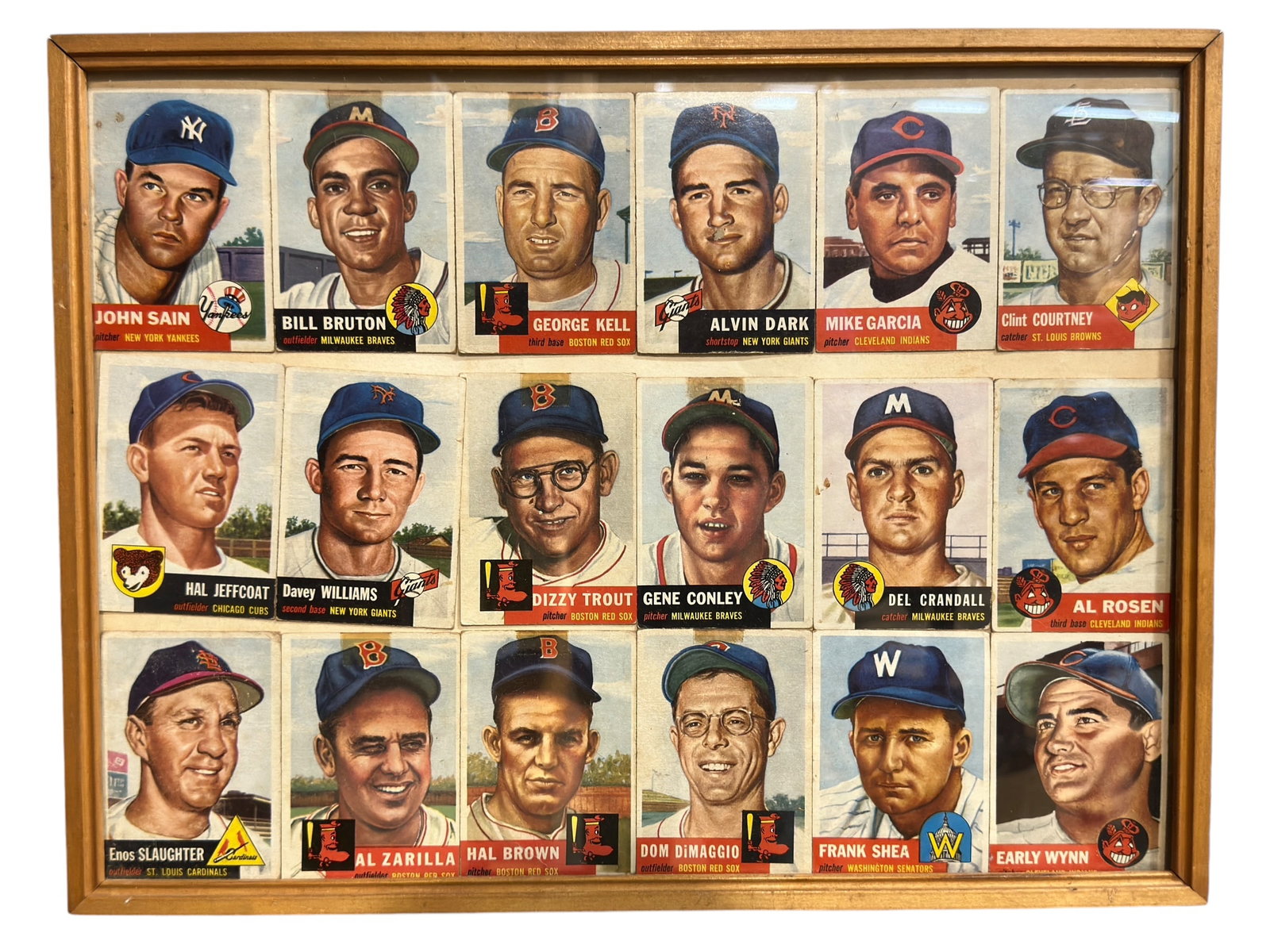 18 Framed Baseball Cards (1 of 3)
