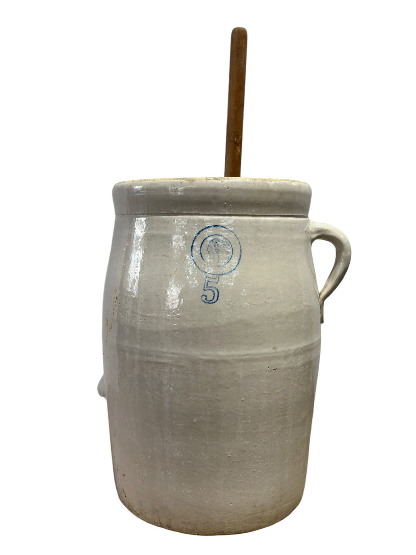 Louisville Pottery Indian Head 5 Gal Churn w/ Dasher (1 of 7)